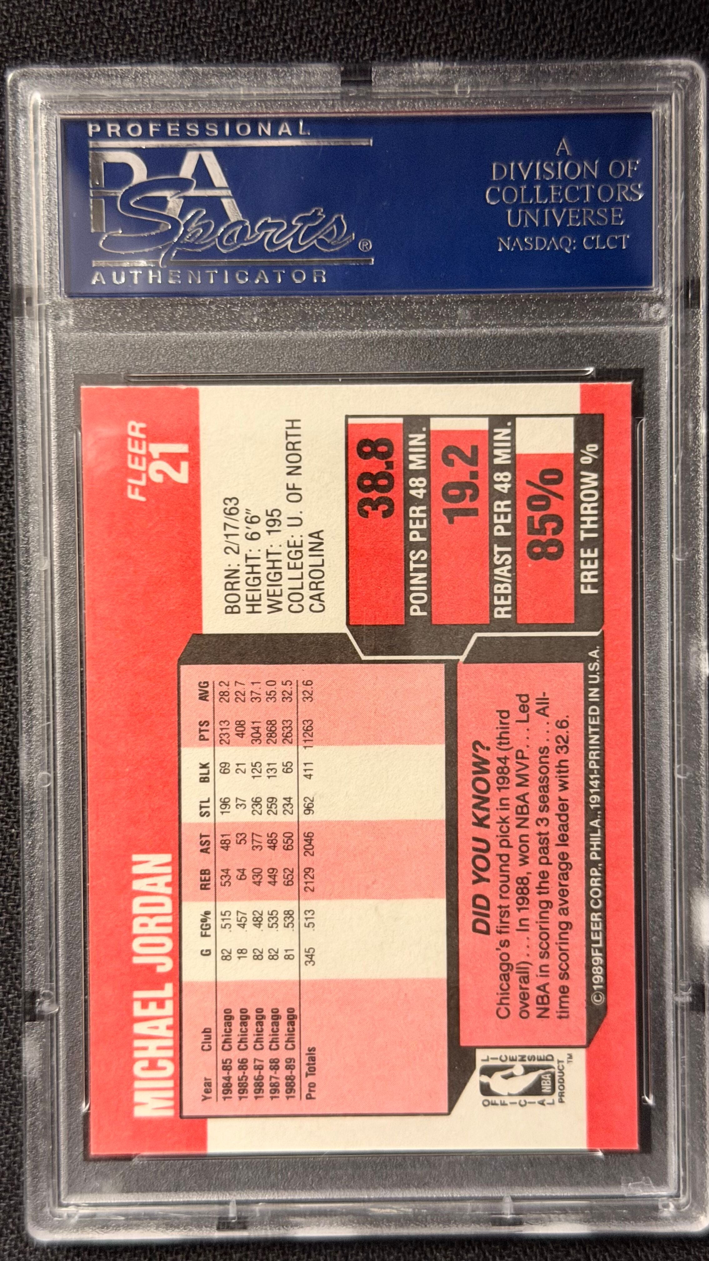 1989-90 Fleer #21 Michael Jordan PSA 9