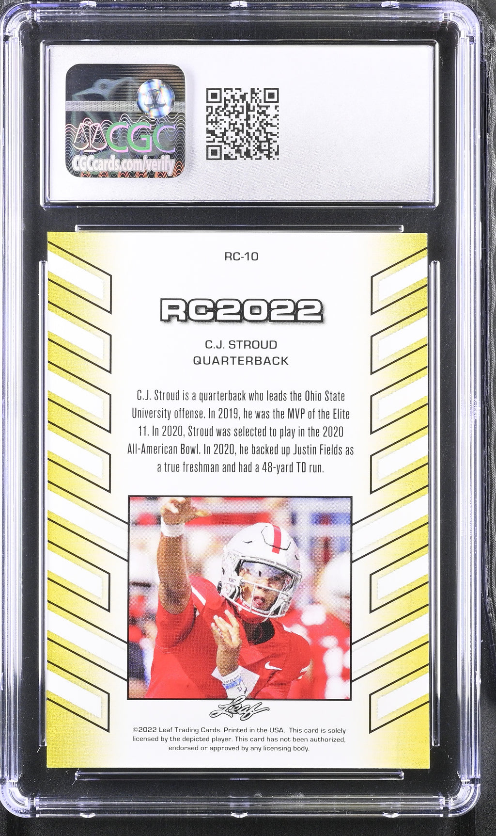 2022 Special Release #RC-10 C.J. Stroud RC2022 CGC 9