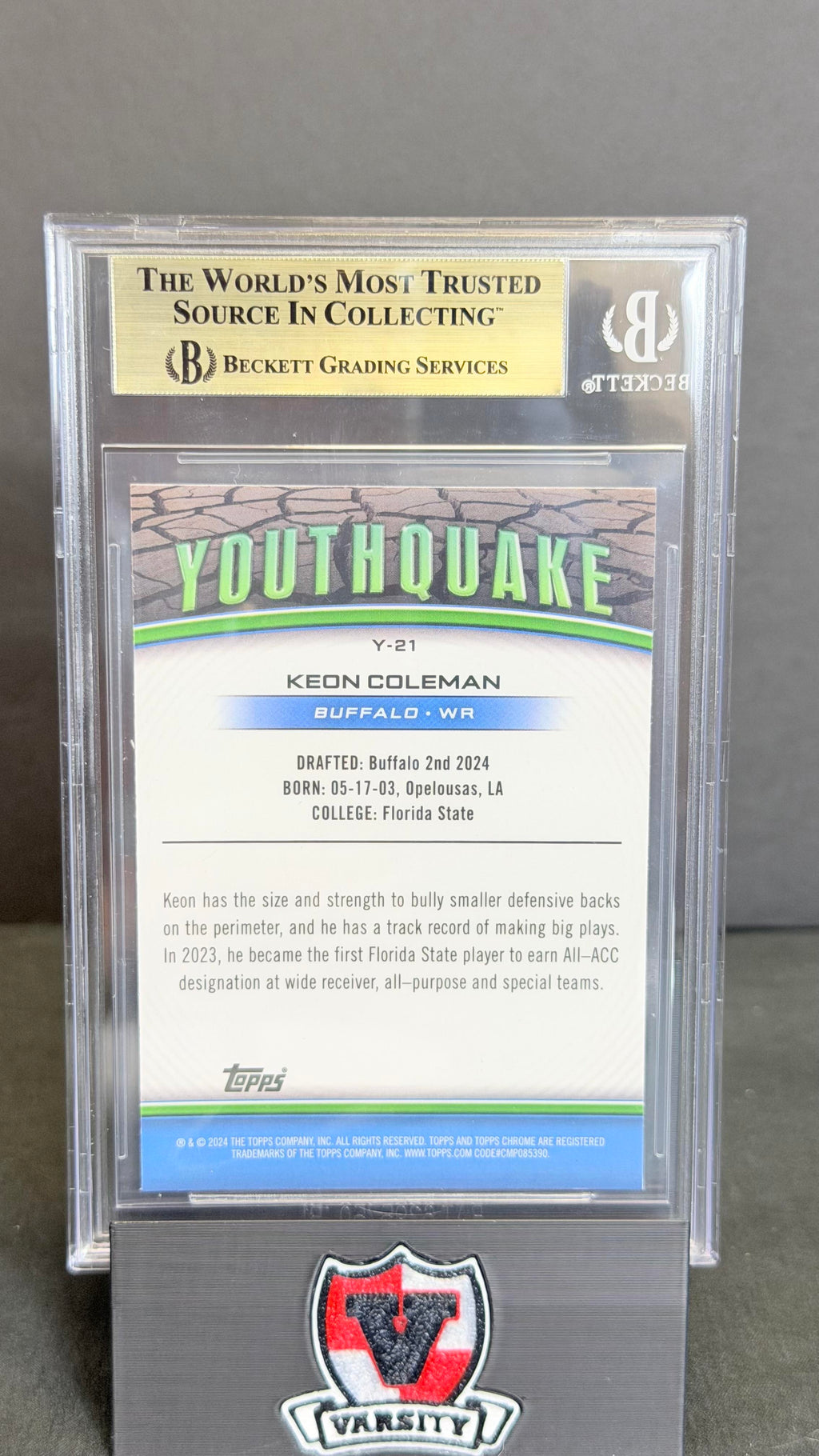 2024 Topps Chrome #Y-21 Keon Coleman Youthquake BGS 9.5