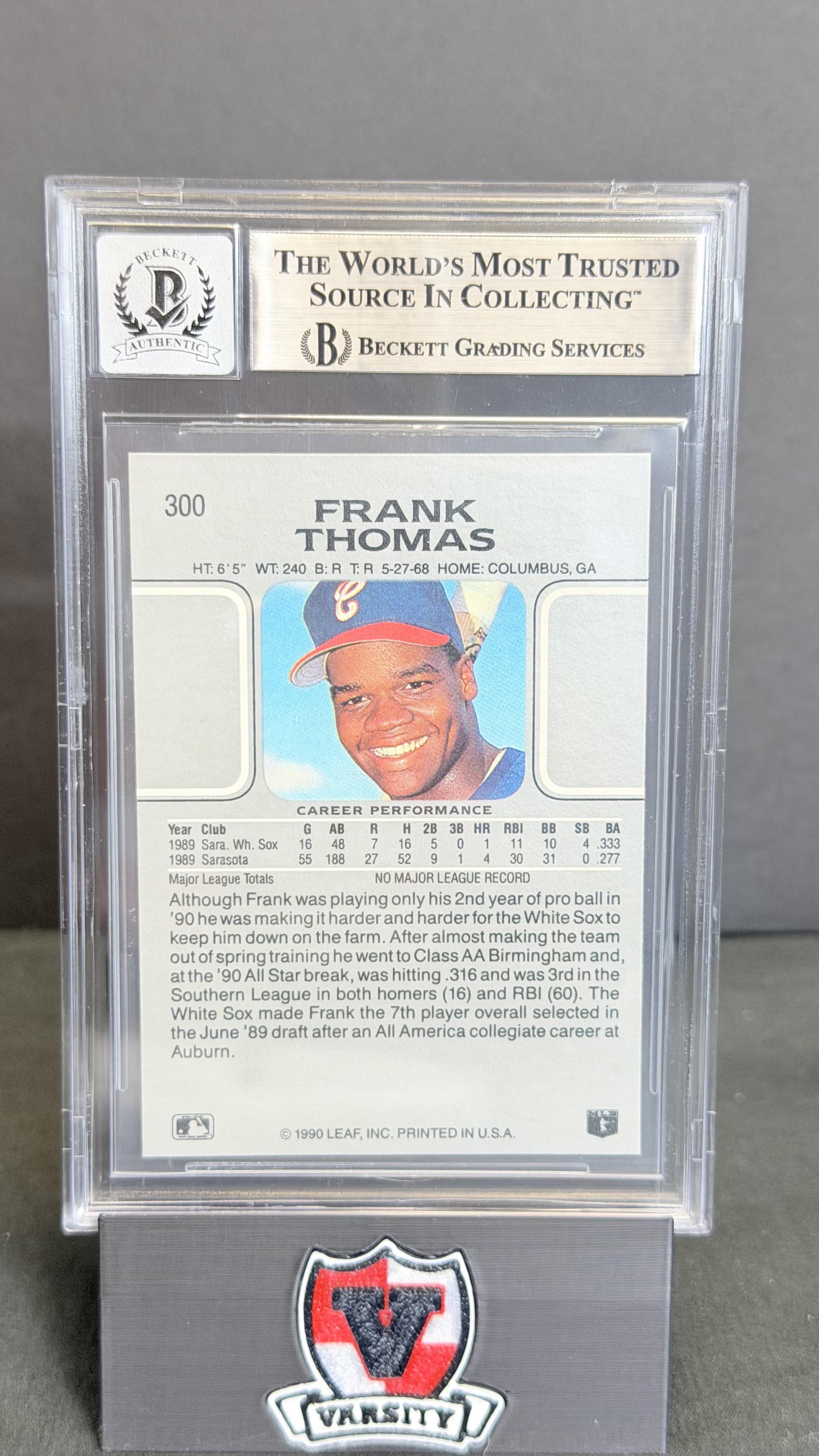 1990 Leaf #300 Frank Thomas BGS 10