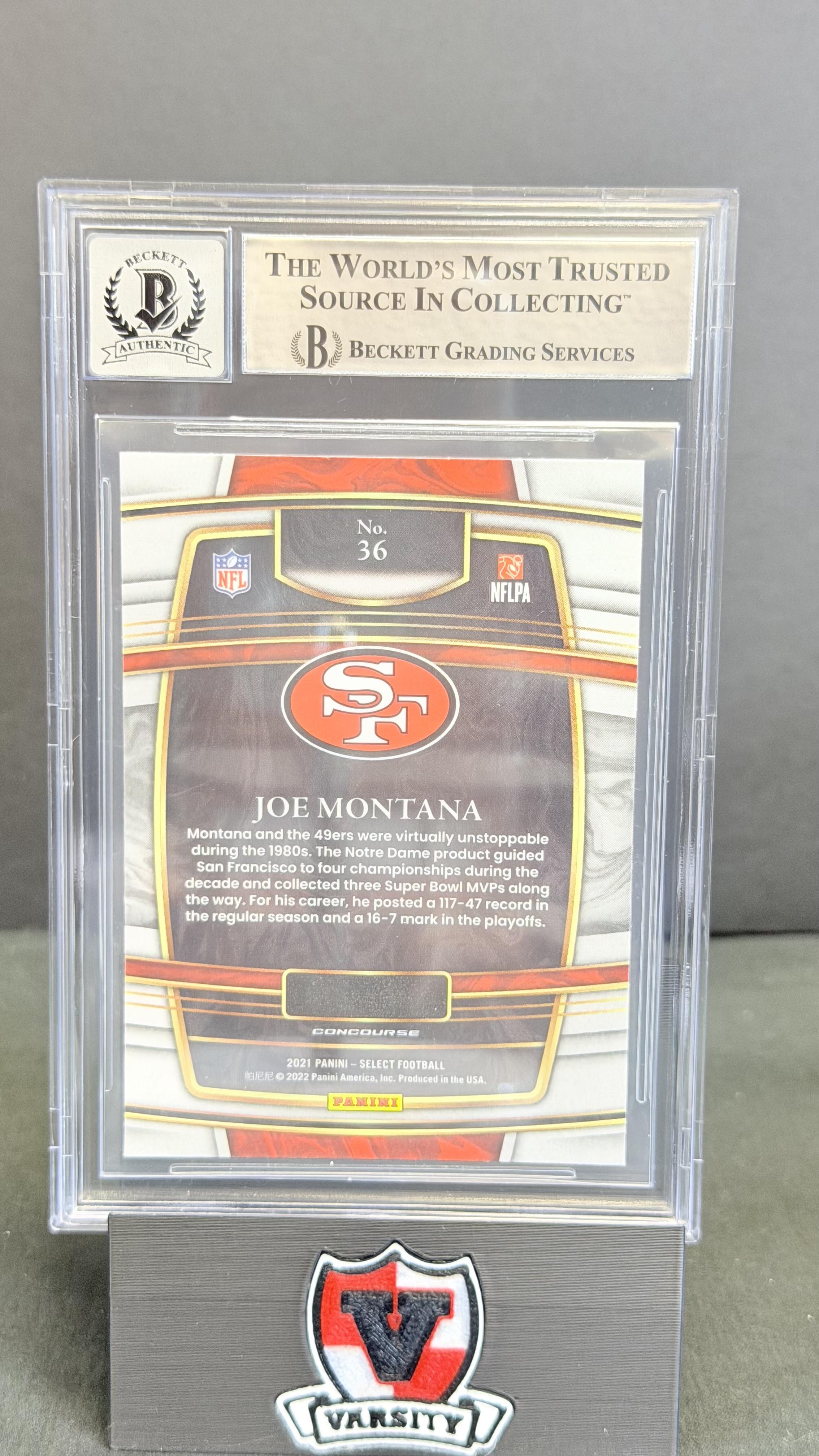 2021 Panini Select #36 Joe Montana AUTO BGS Authentic