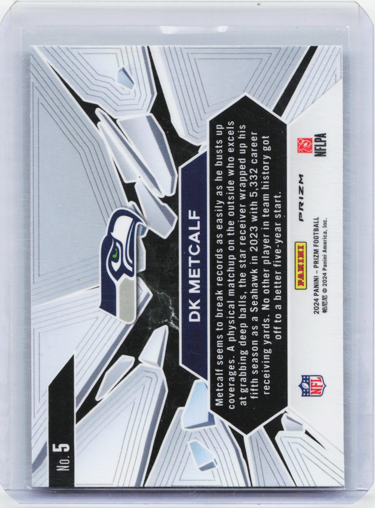 2024 Panini Prizm #5 DK Metcalf Prizm Break Green Prizm