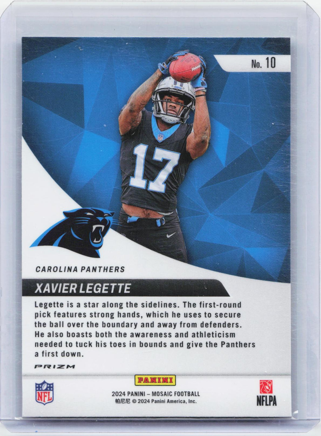 2024 Panini Mosaic #10 Xavier Legette Elevate Mosaic Green