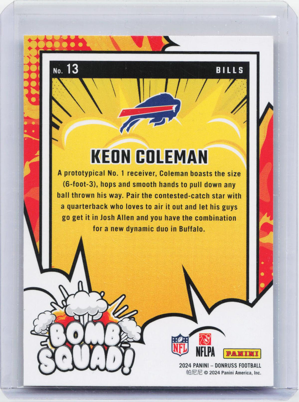 2024 Donruss #13 Keon Coleman Bomb Squad