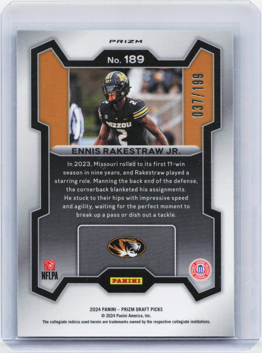 2024 Panini Prizm Draft Picks #189 Ennis Rakestraw Jr. Blue #/199