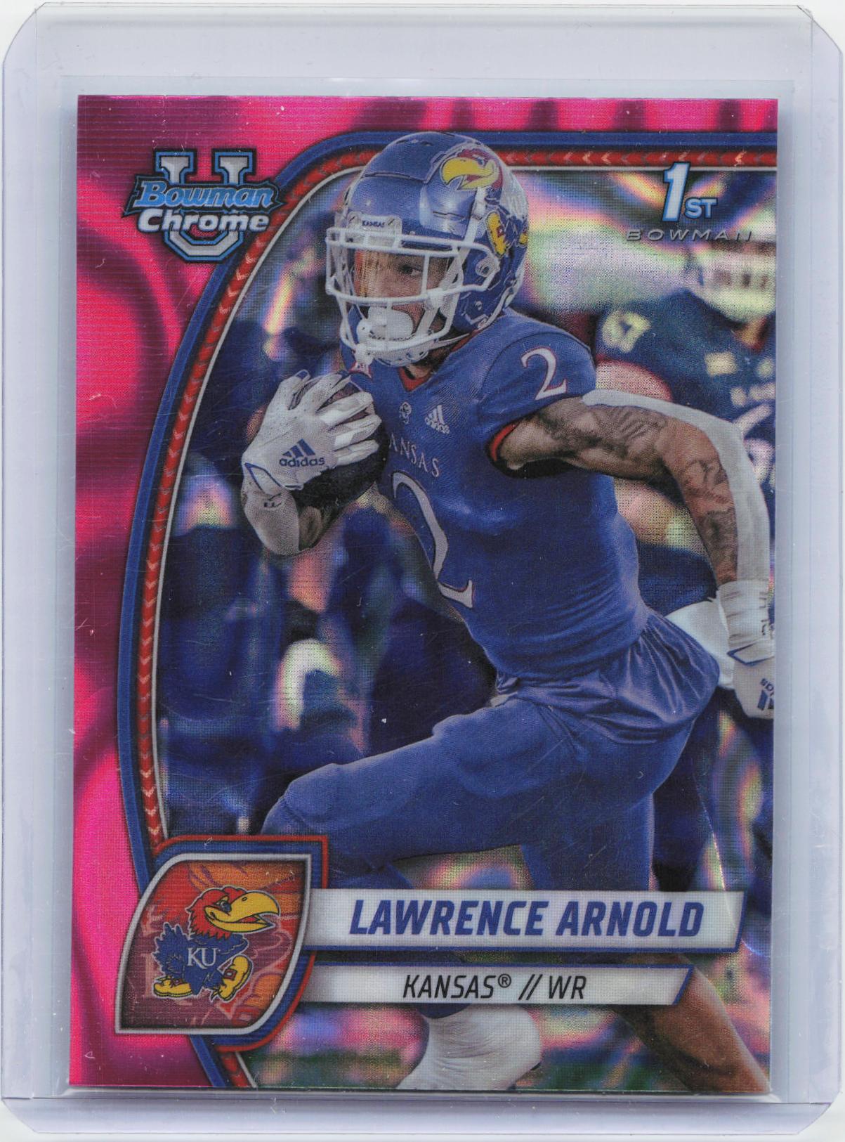 2024 Bowman University Chrome #120 Lawrence Arnold Pink Lava Refractor