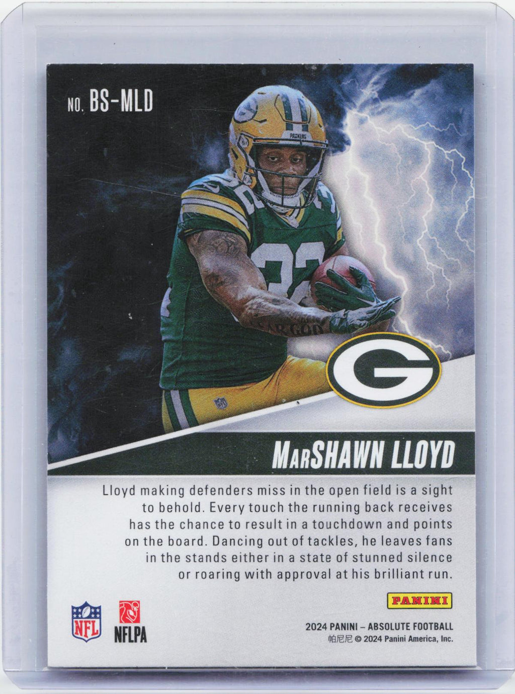 2024 Panini Absolute #BS-MLD MarShawn Lloyd By Storm