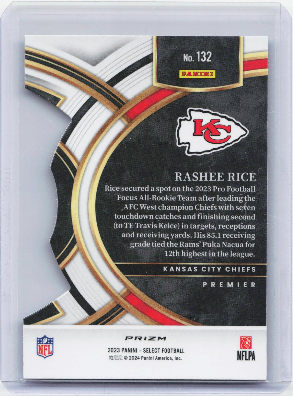2023 Panini Select #132 Rashee Rice Silver Prizms Die Cuts