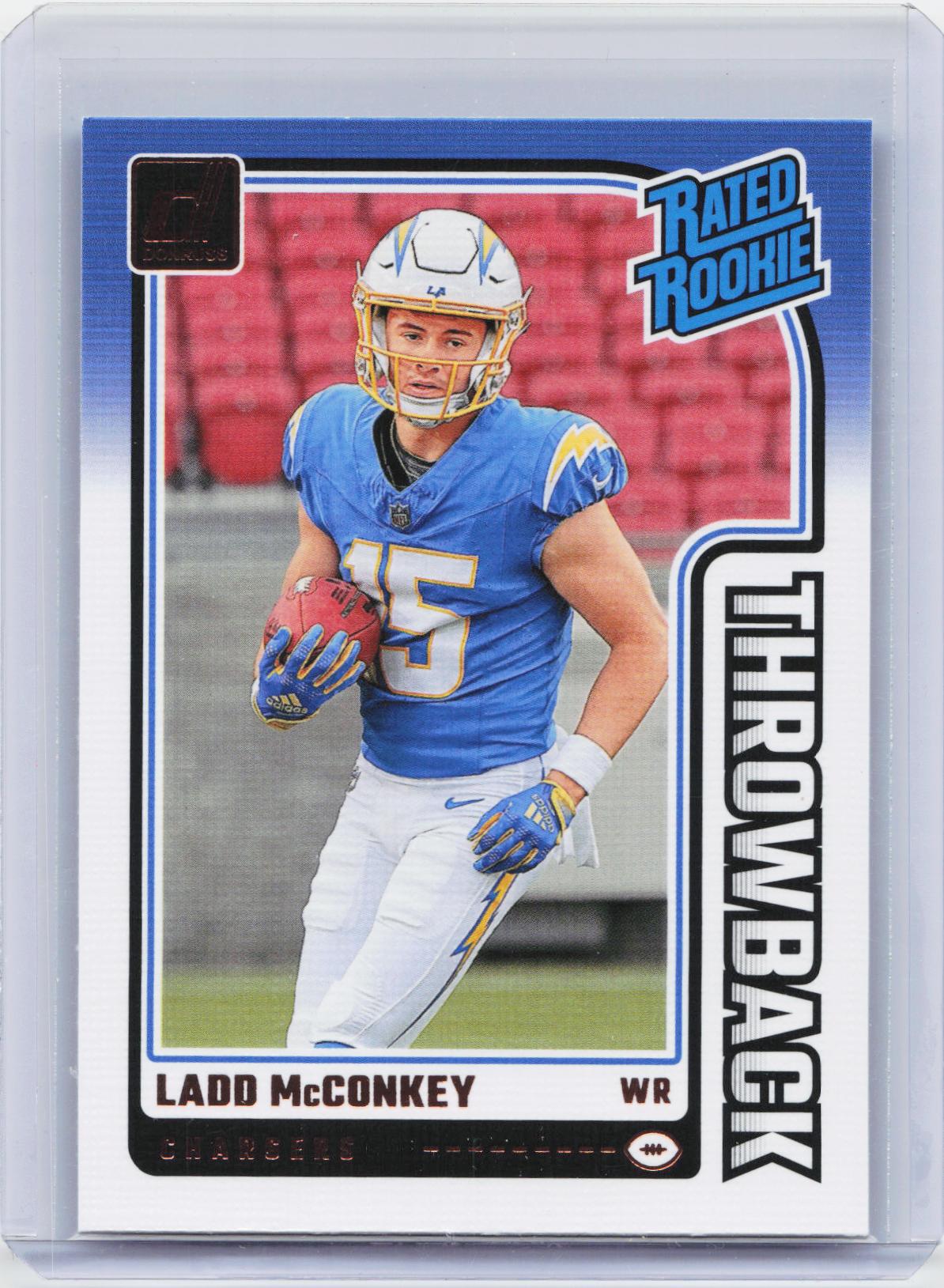 2024 Donruss #23 Ladd McConkey Rated Rookies Throwback