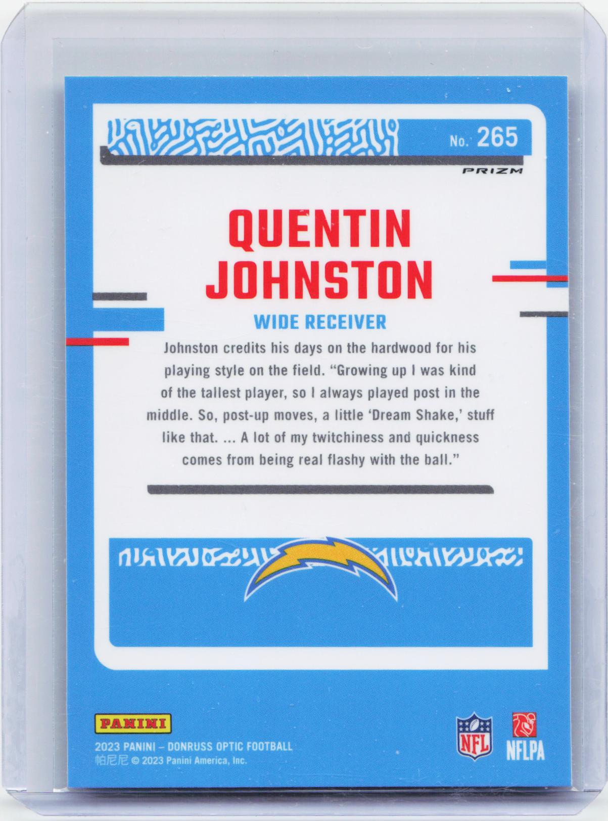 2023 Donruss Optic #265 Quentin Johnston Holo