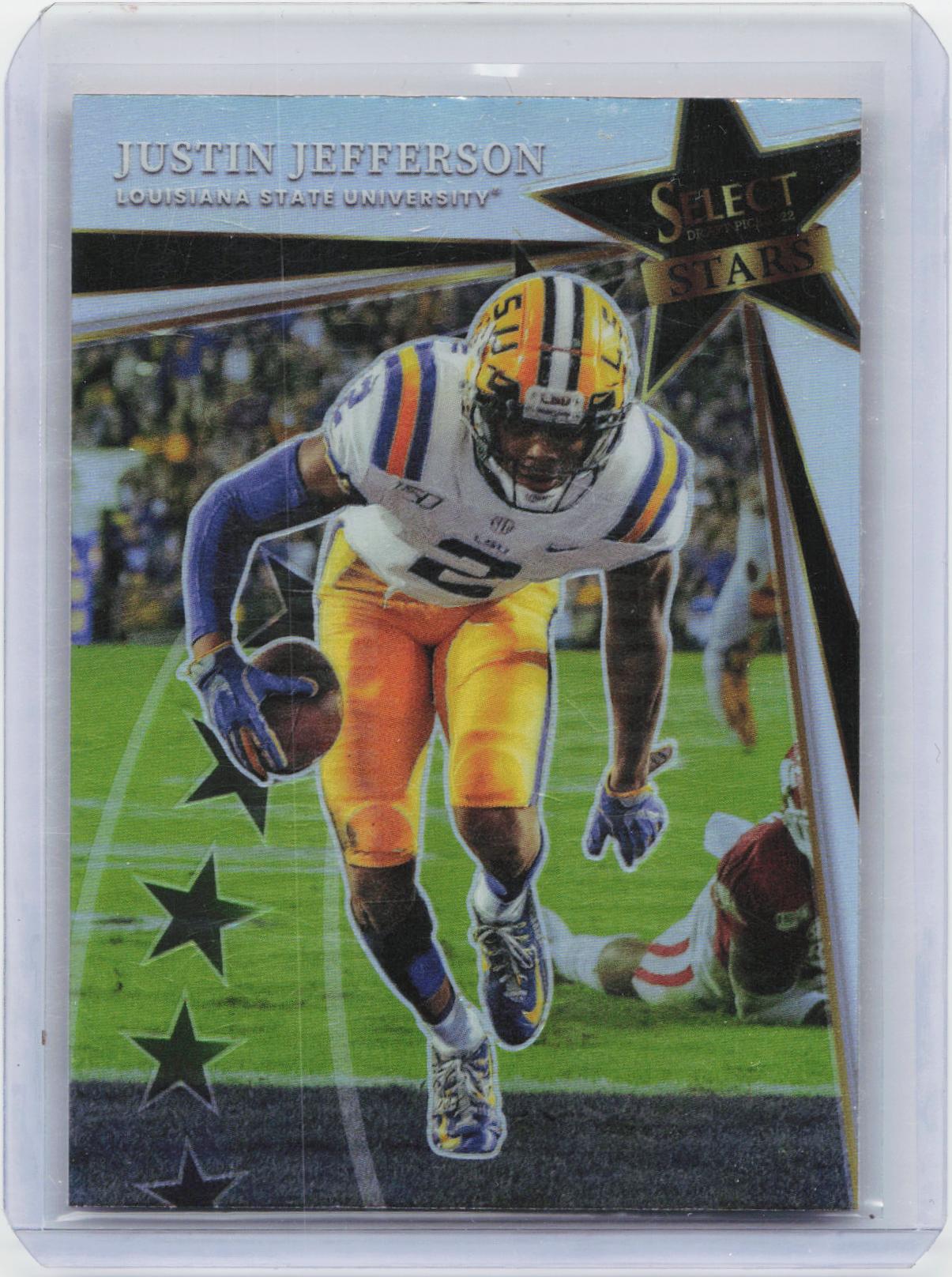 2022 Panini Select Draft Picks #SS-JJ Justin Jefferson Select Stars Silver Prizm