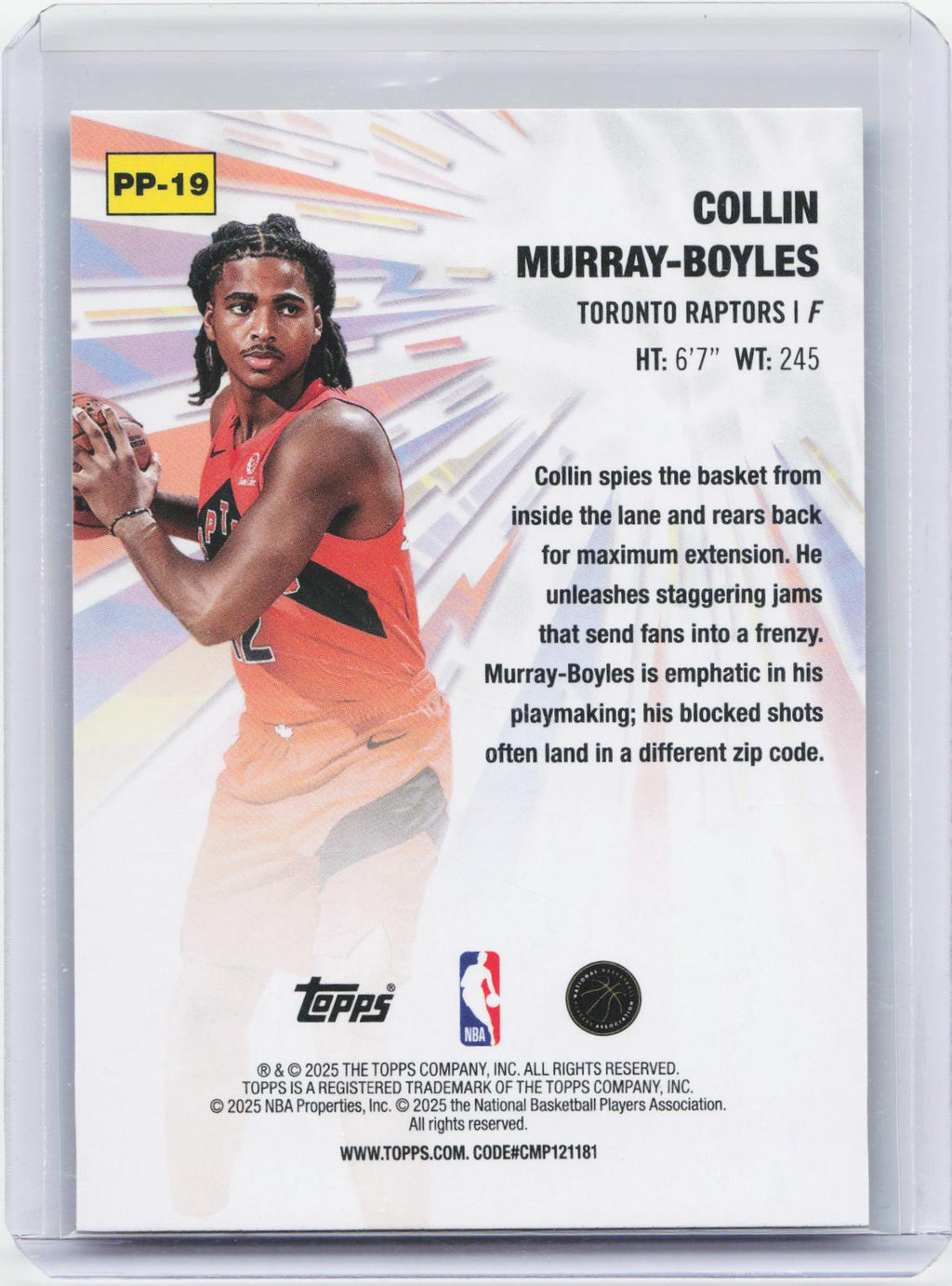 2025-26 Topps #PP-19 Collin Murray-Boyles Power Players Holo Foil