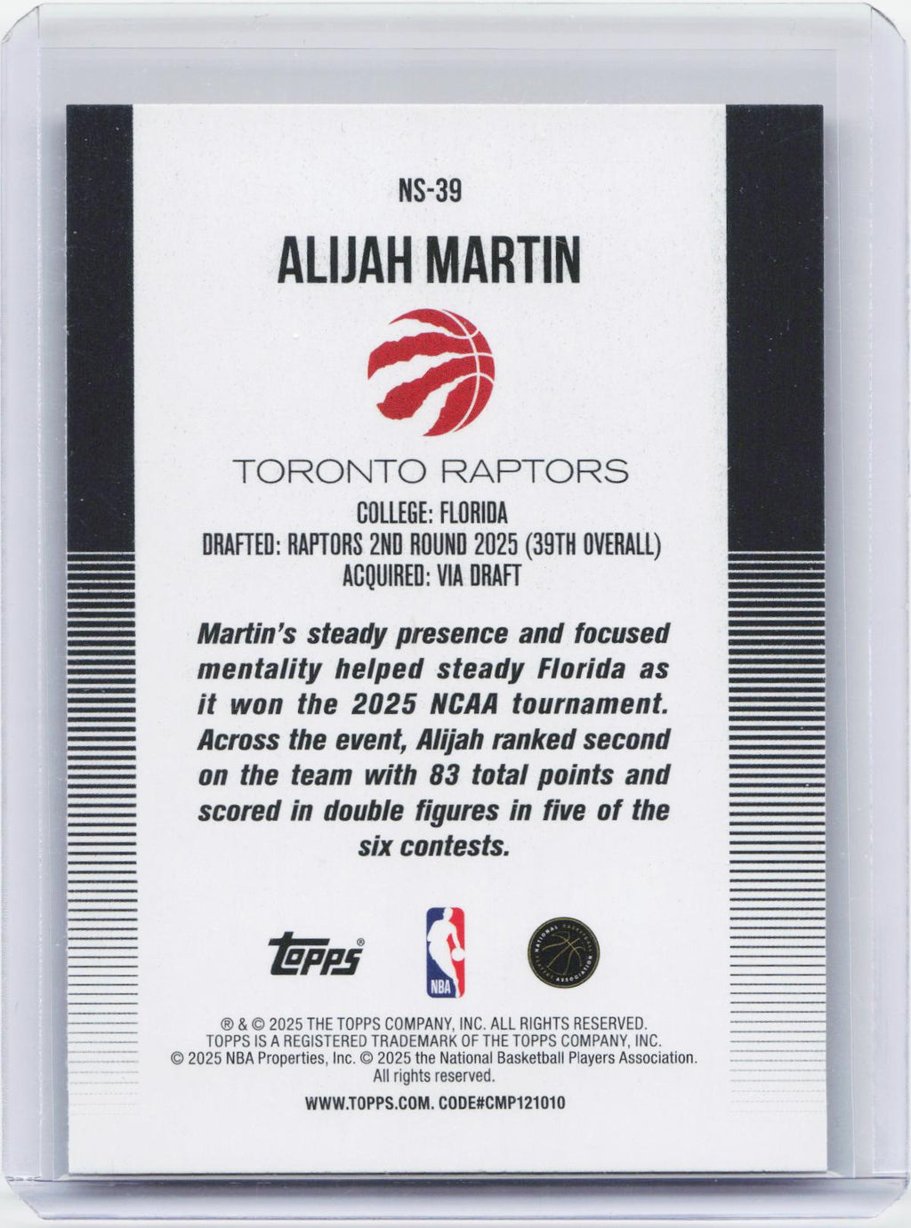 2025-26 Topps #NS-39 Alijah Martin New School