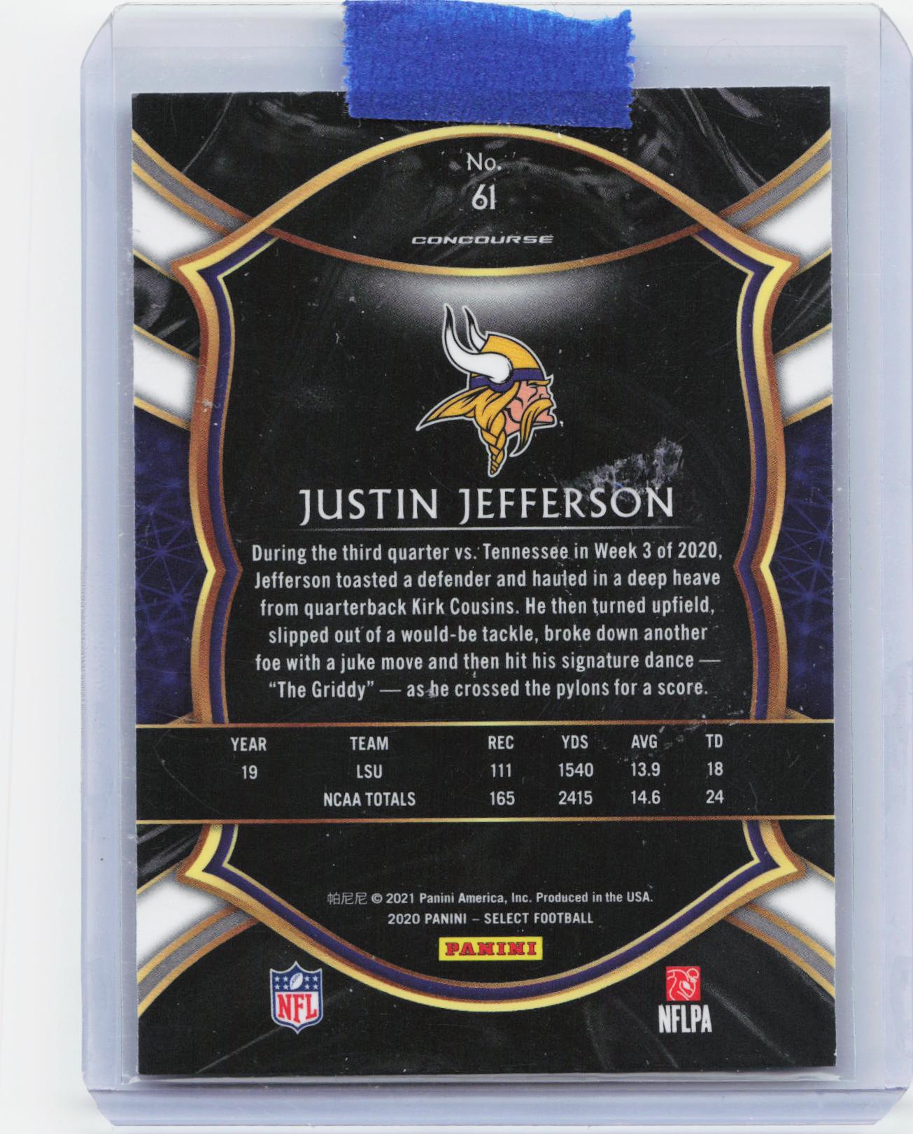 2020 Panini Select #61 Justin Jefferson