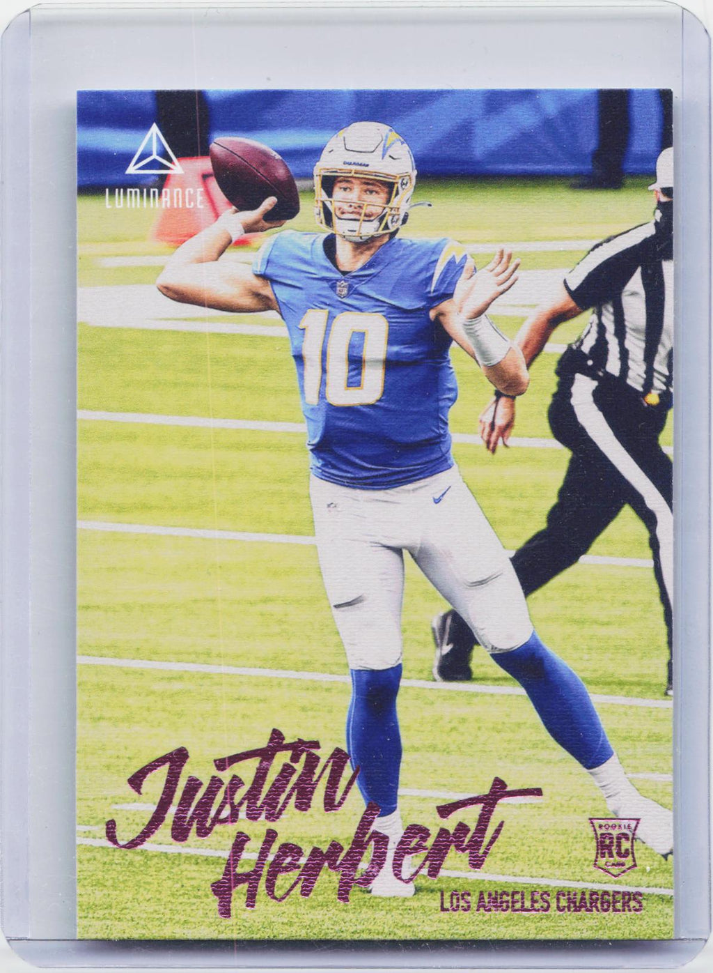 2020 Panini Chronicles #203 Justin Herbert Luminance Update Rookies Pink