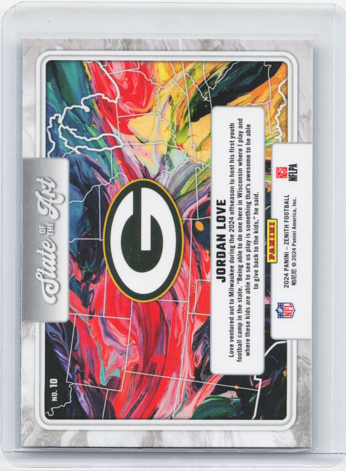 2024 Panini Zenith #10 Jordan Love State of the Art