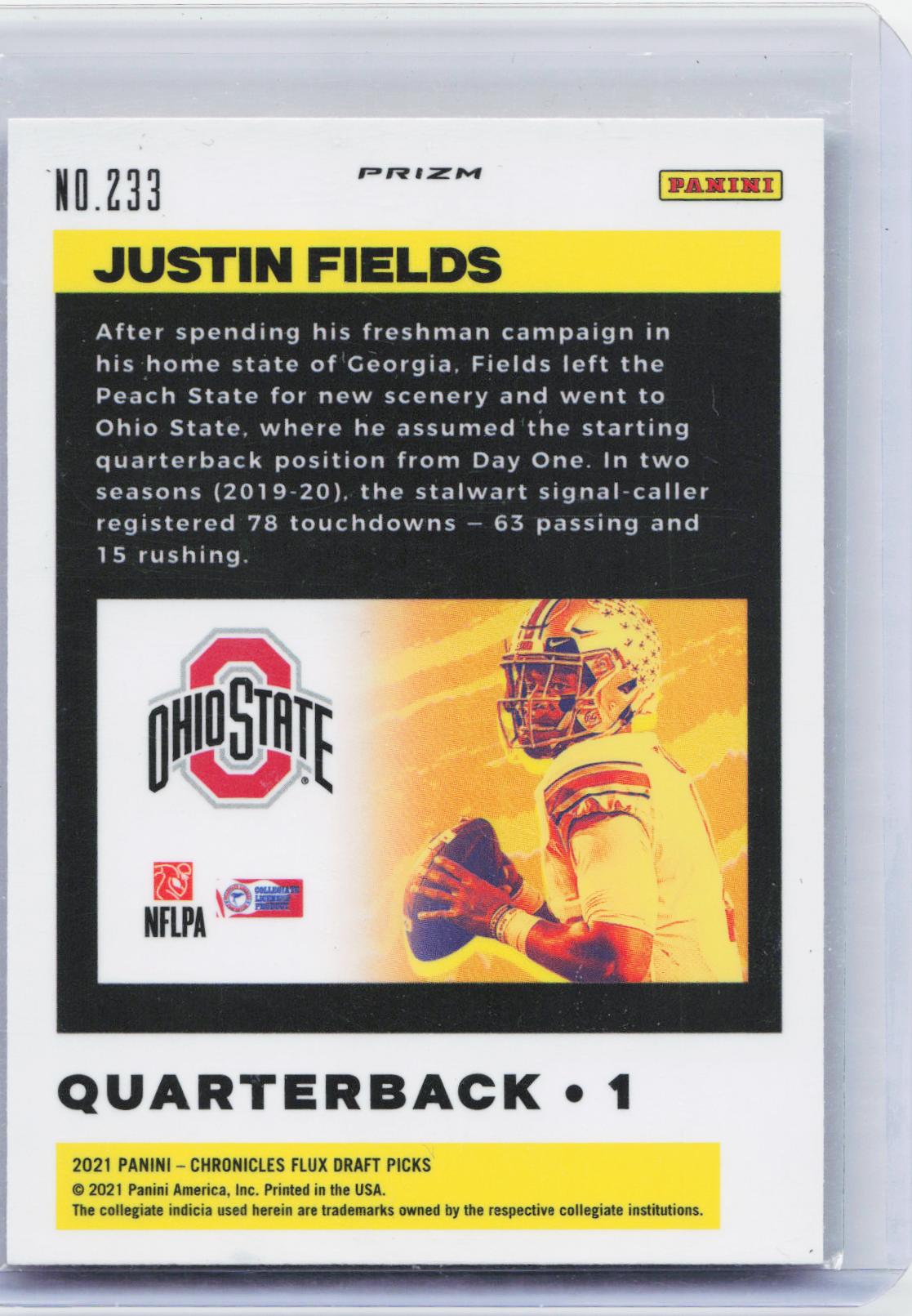 2021 Panini Chronicles Draft Picks #233 Justin Fields Pink