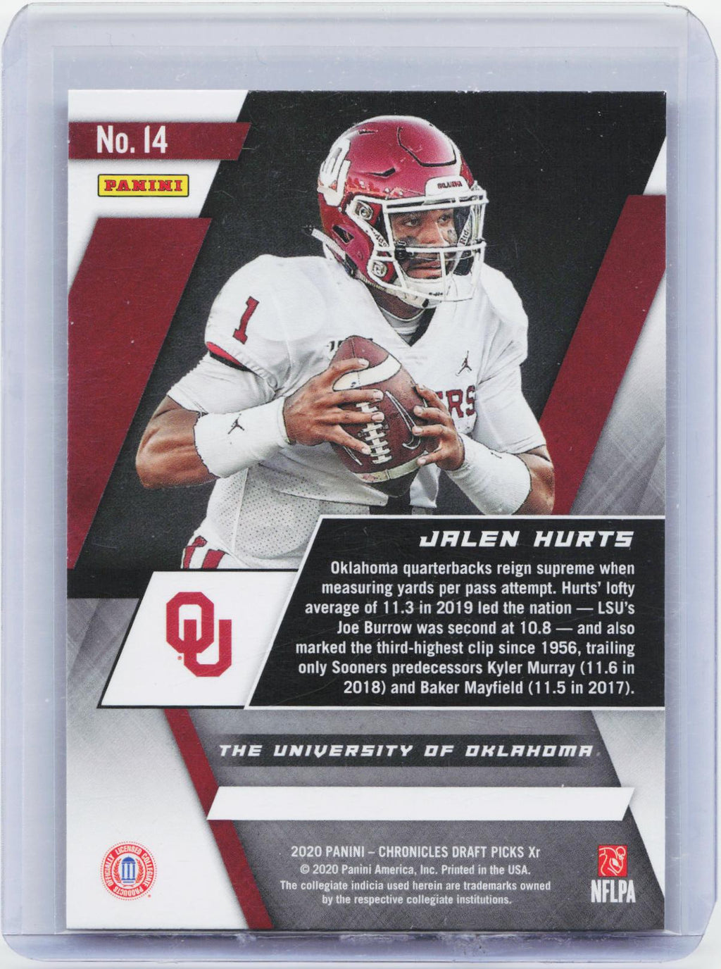 2020 Panini Chronicles Draft Picks #14 Jalen Hurts XR Rookies Red