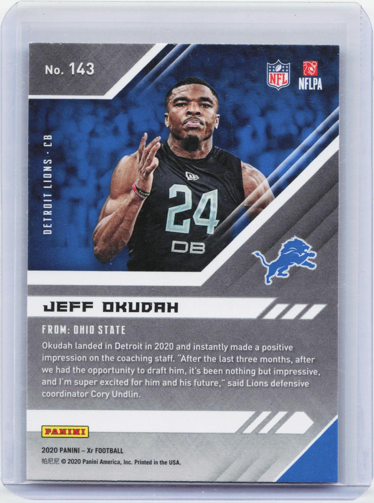 2020 Panini XR #143 Jeff Okudah