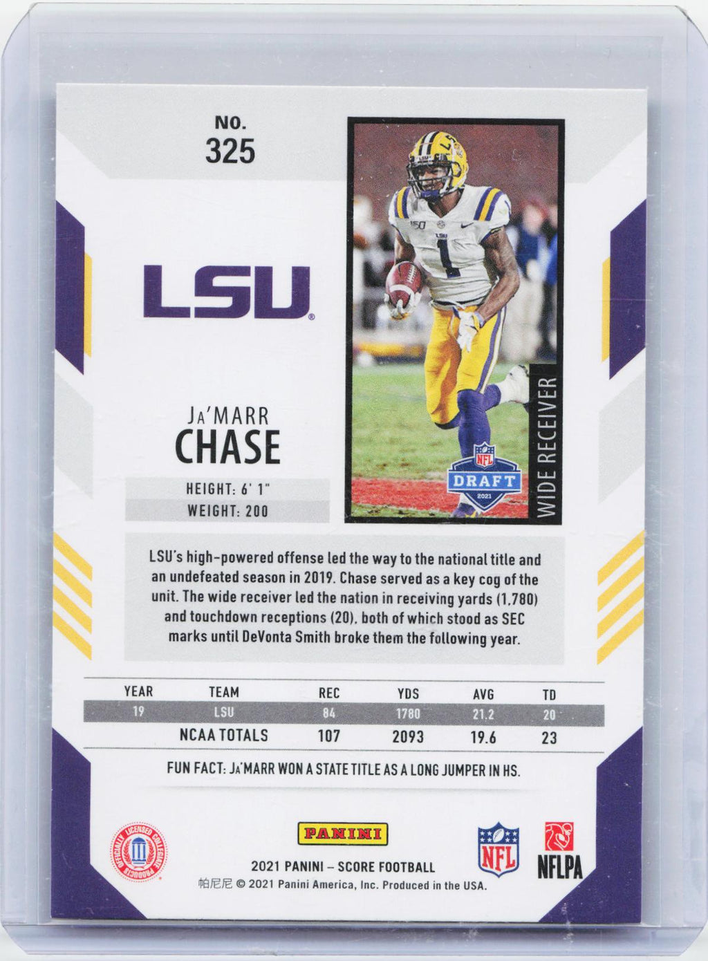 2021 Score #325 Ja'Marr Chase