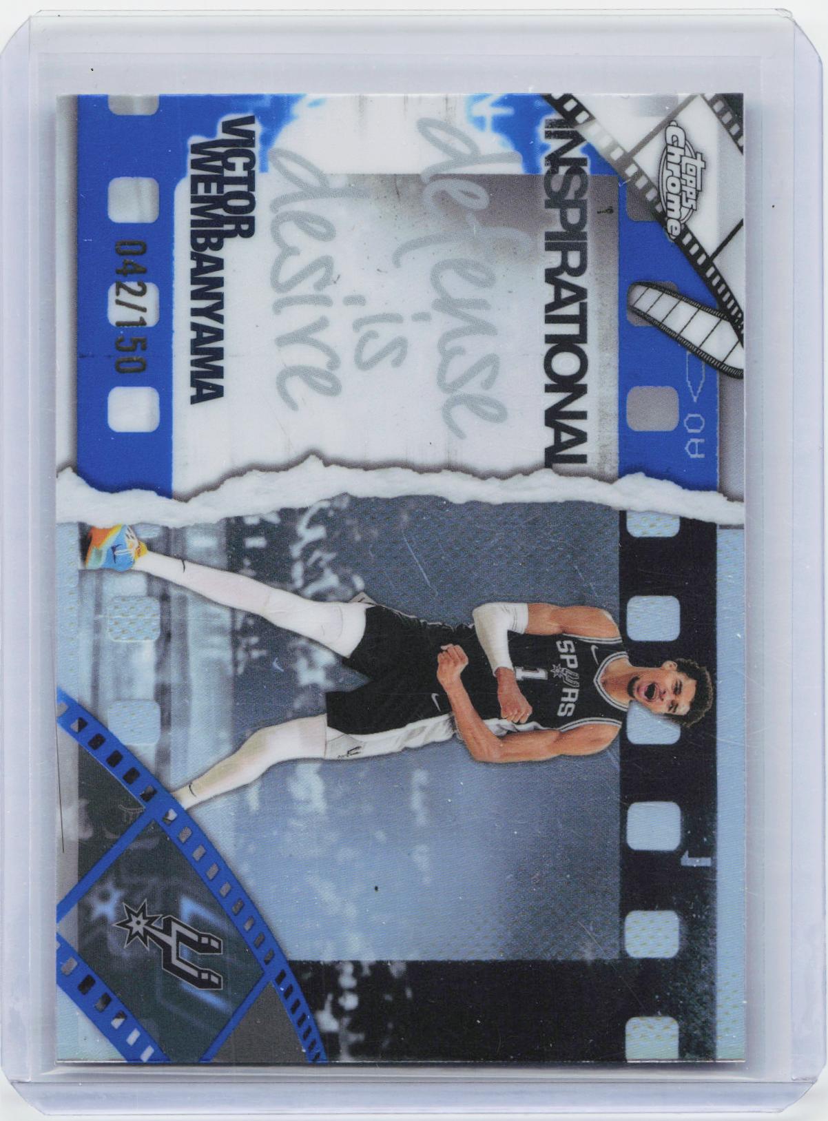 2025-26 Topps Chrome #IP-6 Victor Wembanyama Inspirational Blue Refractor #/150