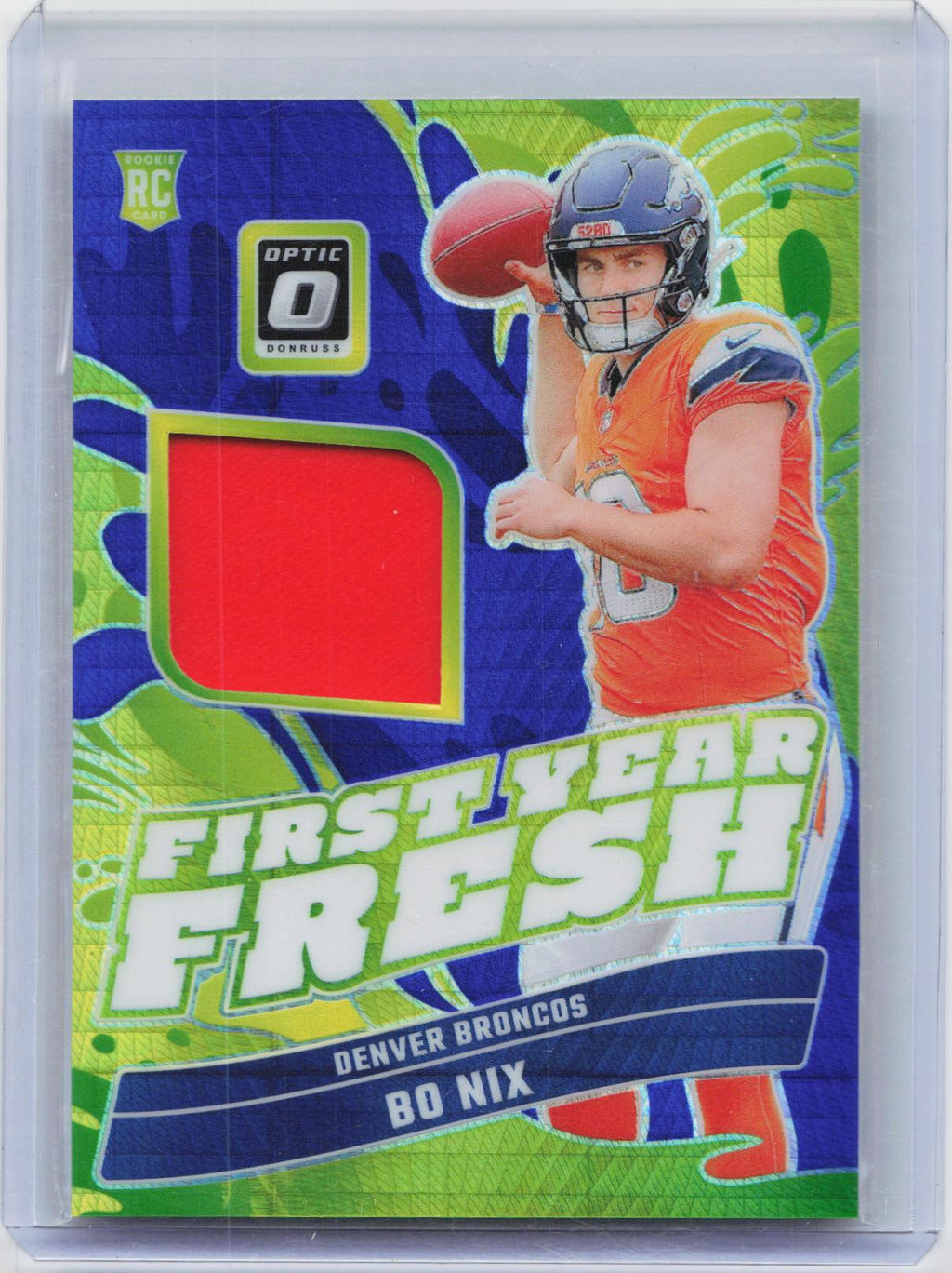 2024 Donruss Optic #FYF-BNX Bo Nix First Year Fresh Blue Hyper