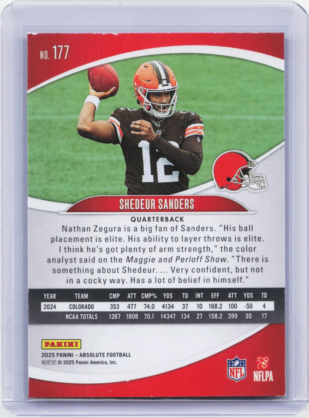 2025 Panini Absolute Countdown Calendar #177 Shedeur Sanders