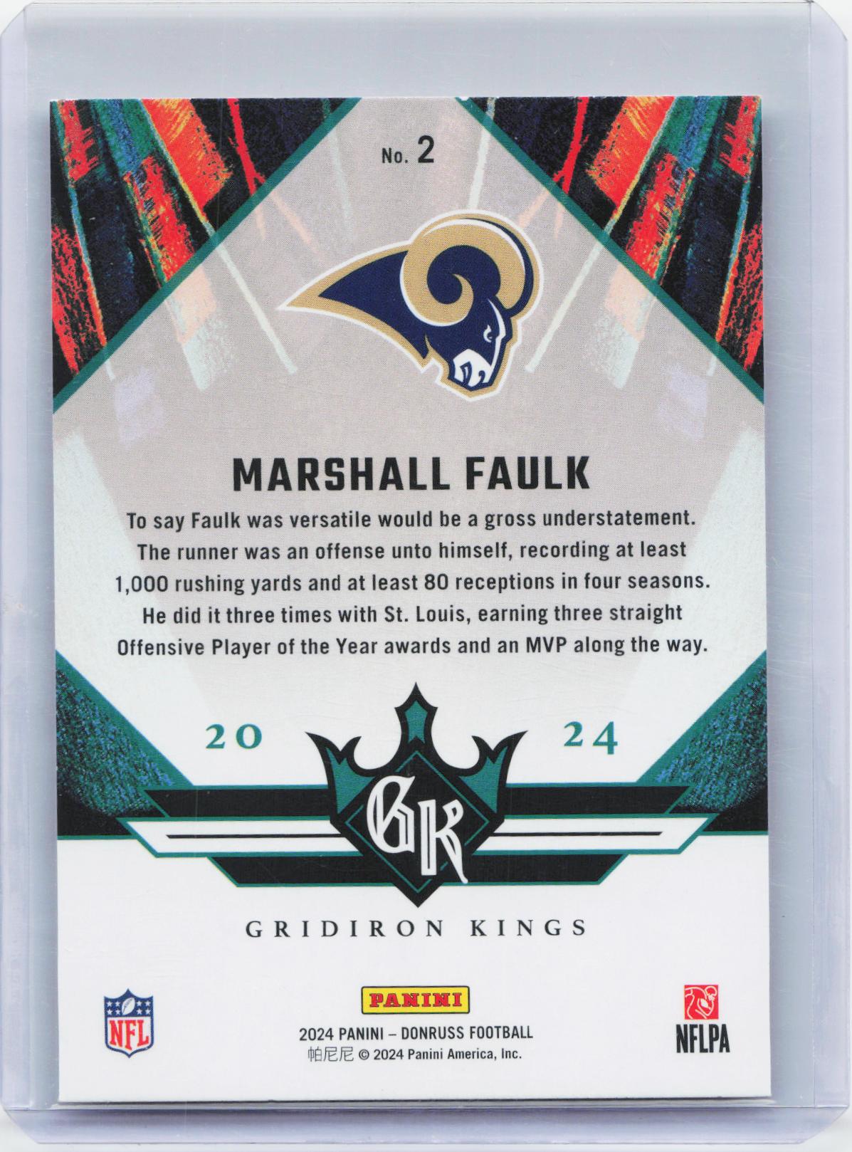 2024 Donruss - All-Time Gridiron Kings #2 Marshall Faulk