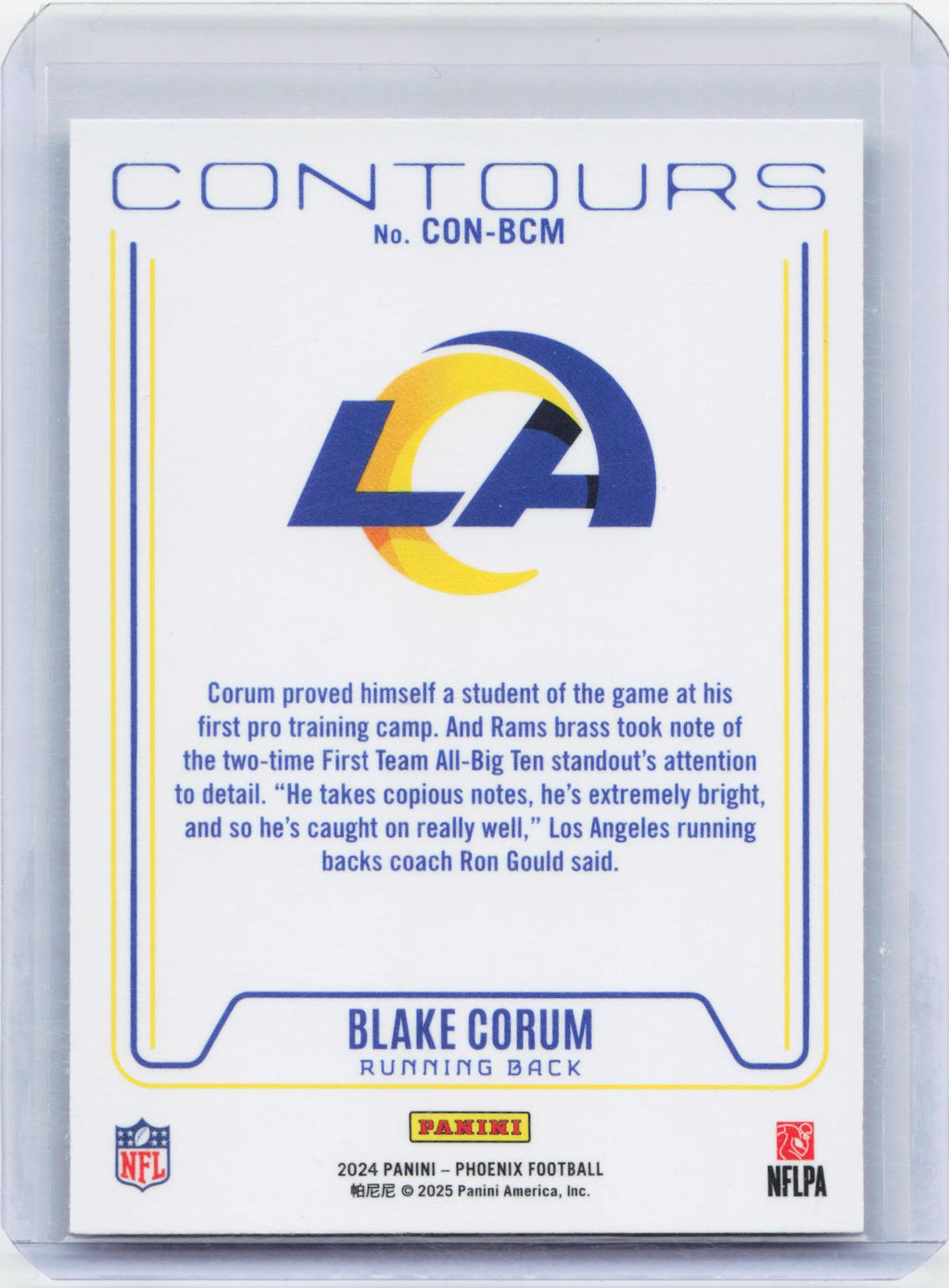 2024 Panini Phoenix #CON-BCM Blake Corum Contours