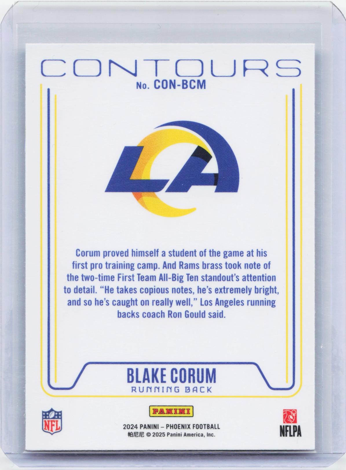 2024 Panini Phoenix #CON-BCM Blake Corum Contours
