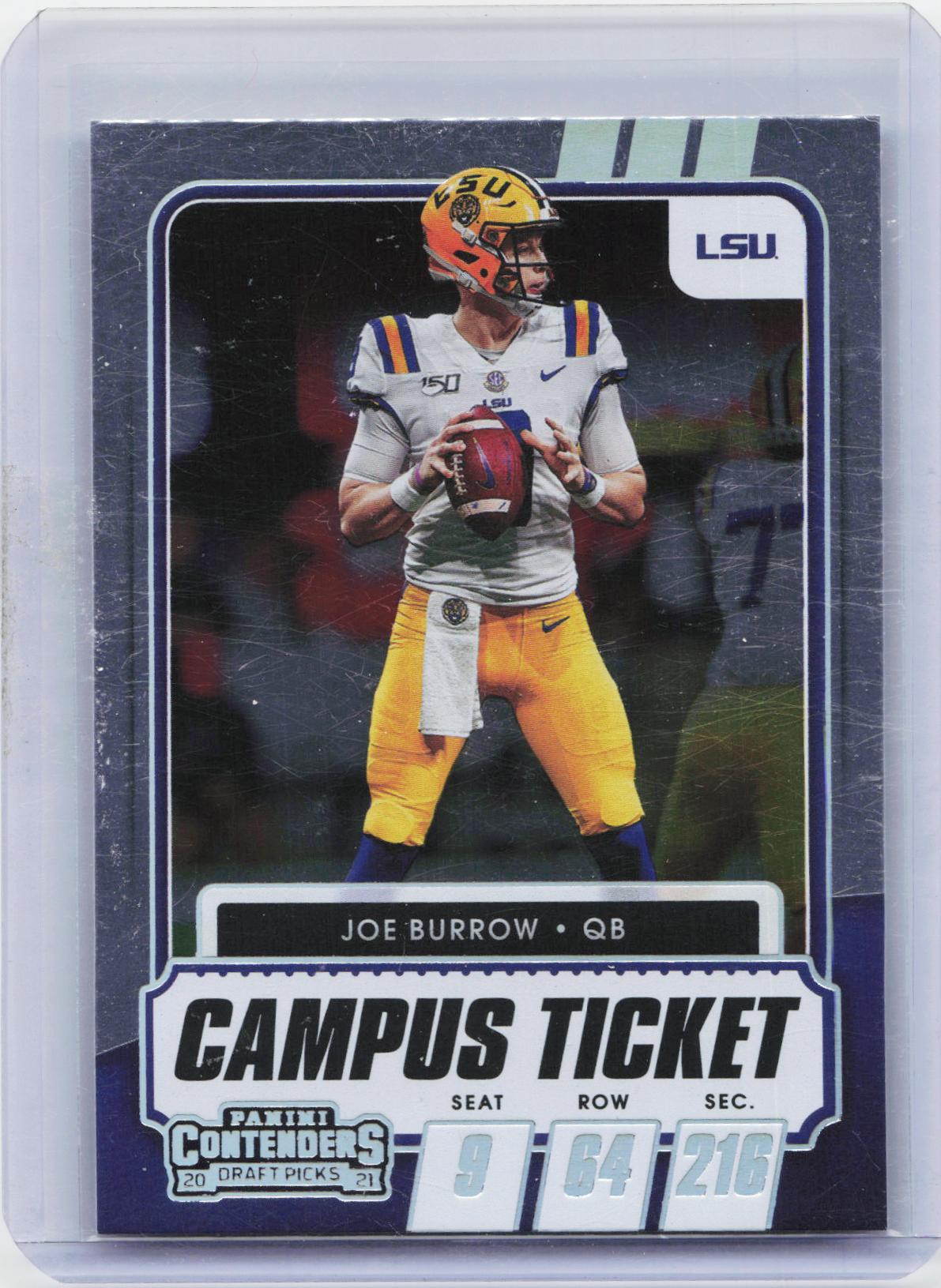 2021 Panini Contenders Draft Picks #18 Joe Burrow Campus Ticket