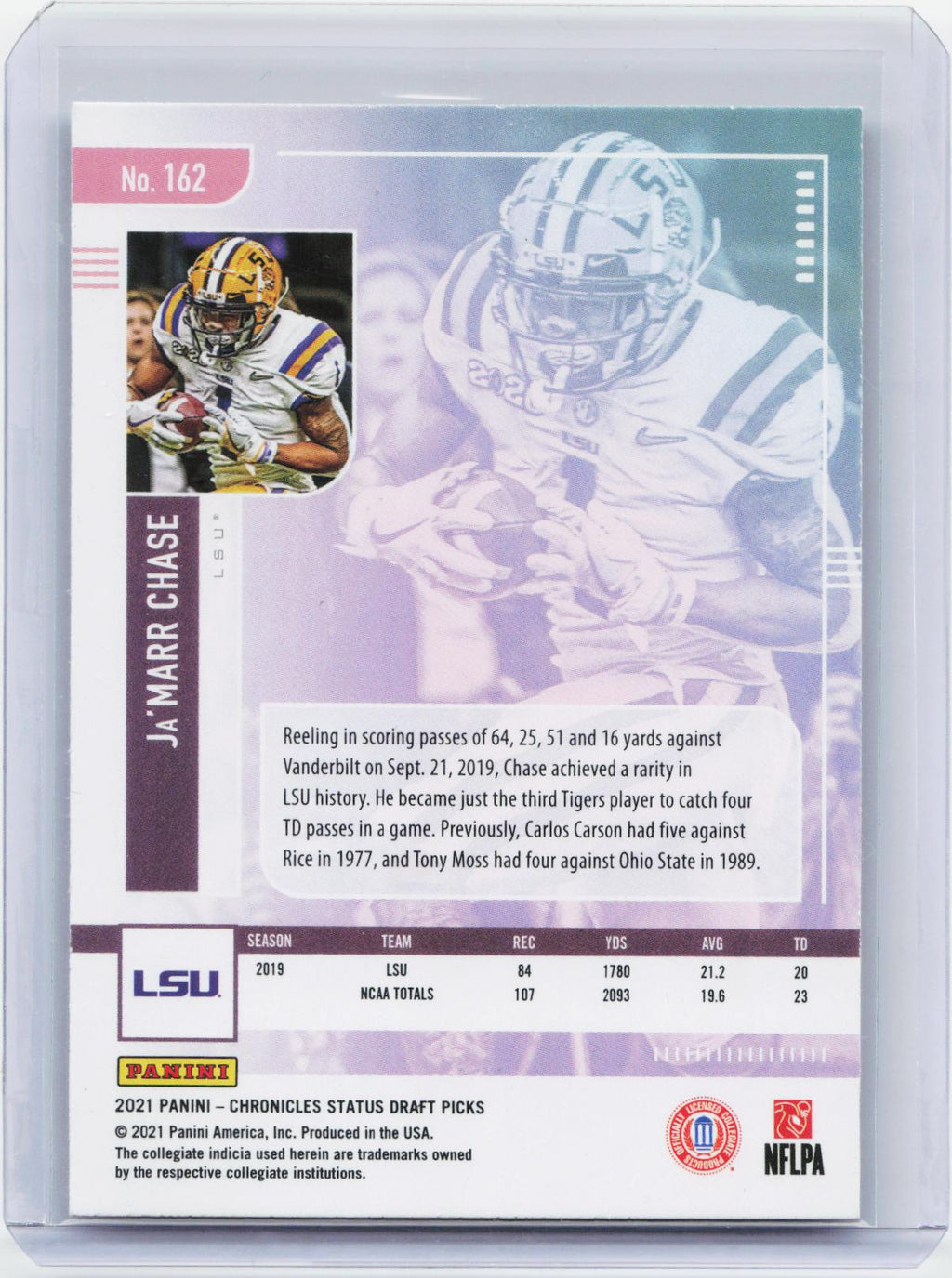 2021 Panini Chronicles Draft Picks #162 Ja'Marr Chase