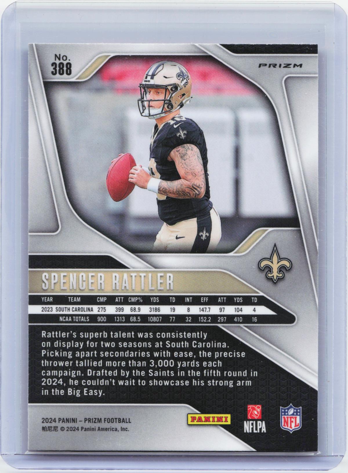 2024 Panini Prizm #388 Spencer Rattler Lazer