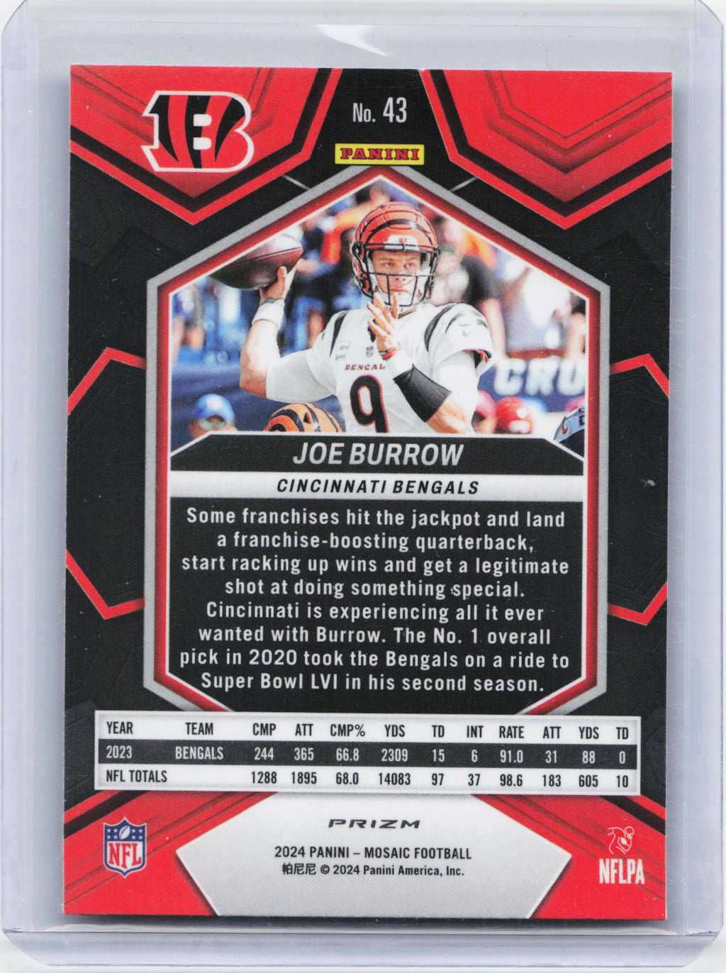 2024 Panini Mosaic #43 Joe Burrow Mosaic