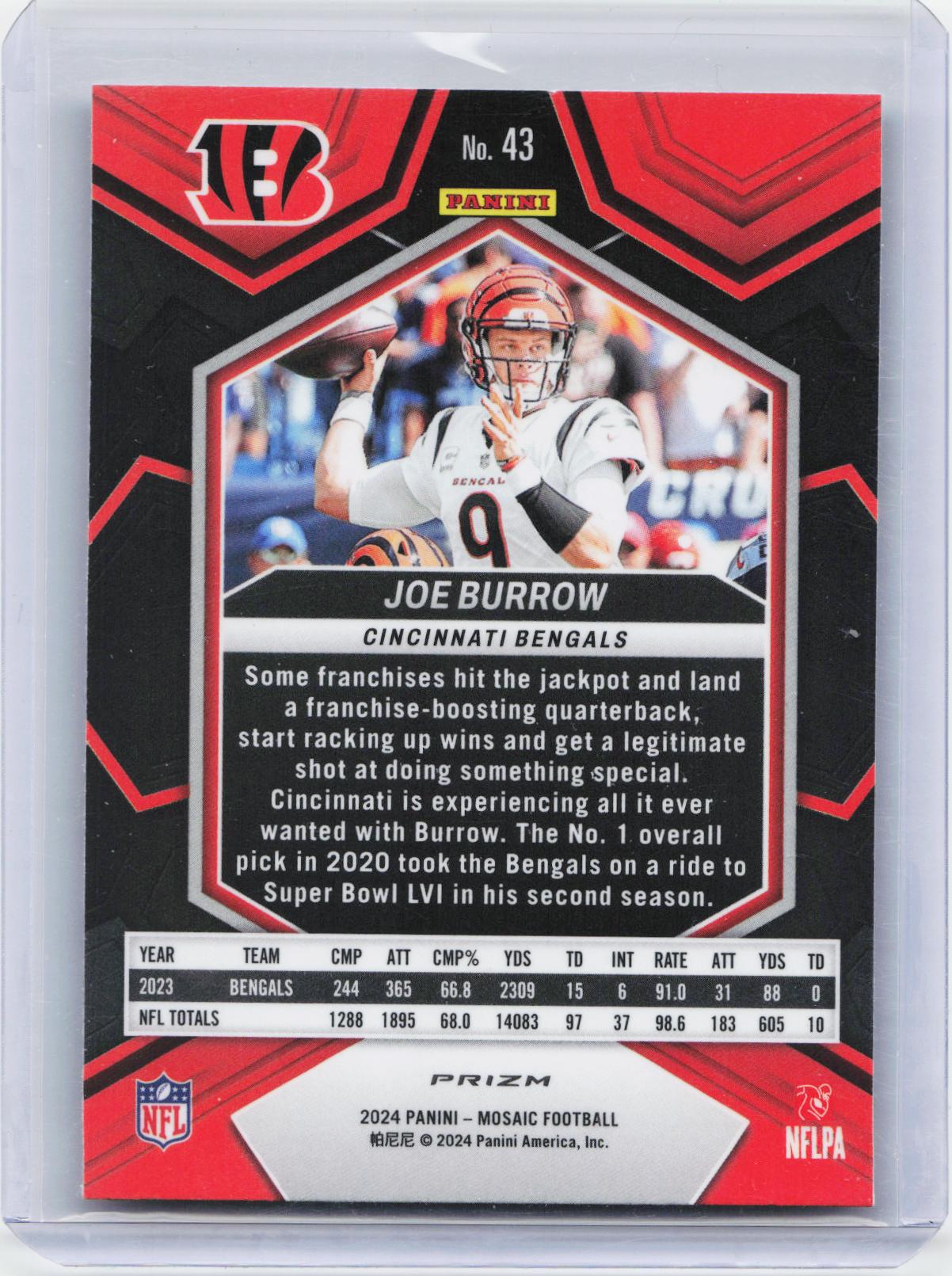 2024 Panini Mosaic #43 Joe Burrow Mosaic