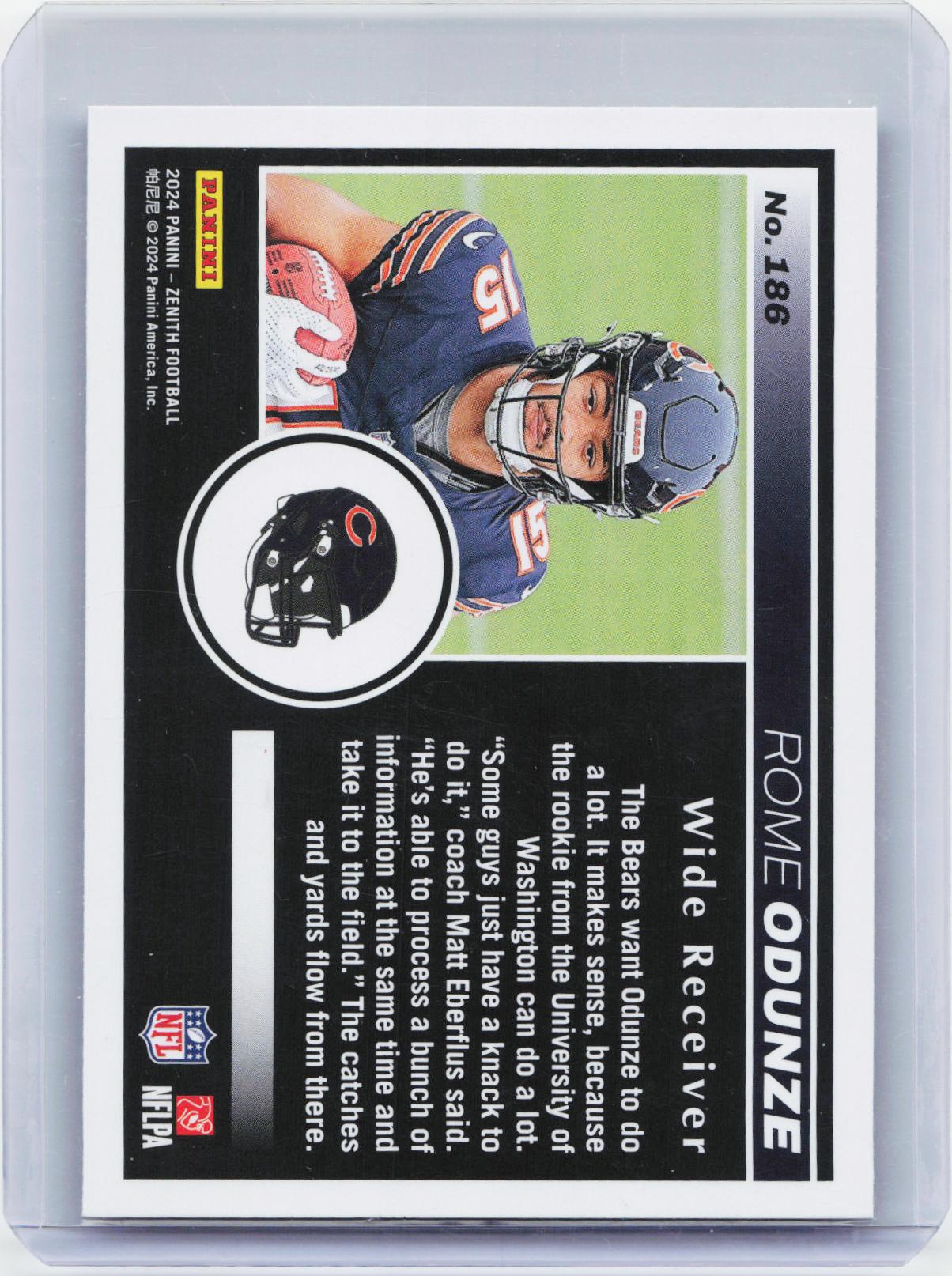 2024 Panini Zenith #186 Rome Odunze Retail