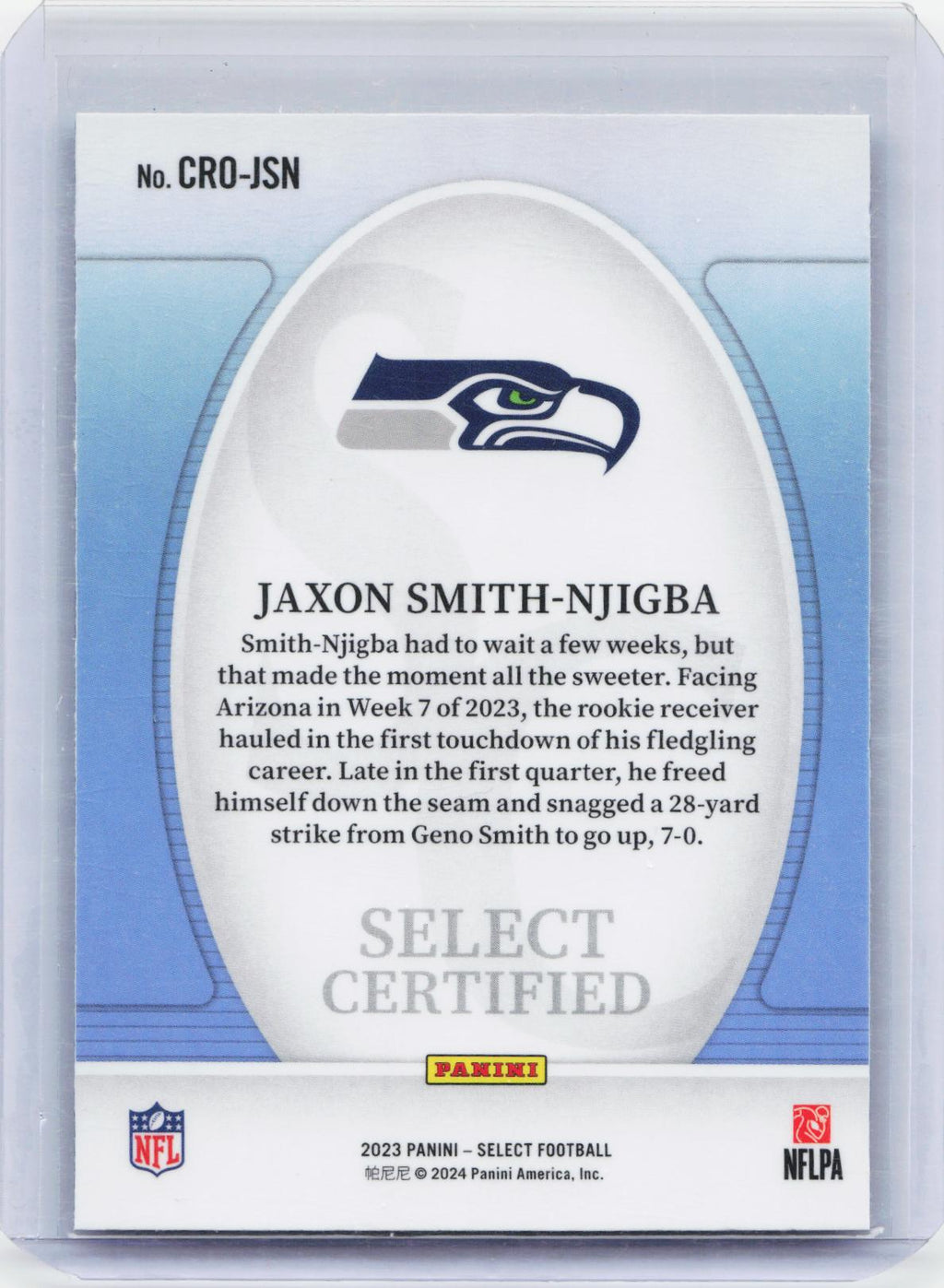 2023 Panini Select #CRO-JSN Jaxon Smith-Njigba Select Certified Rookies