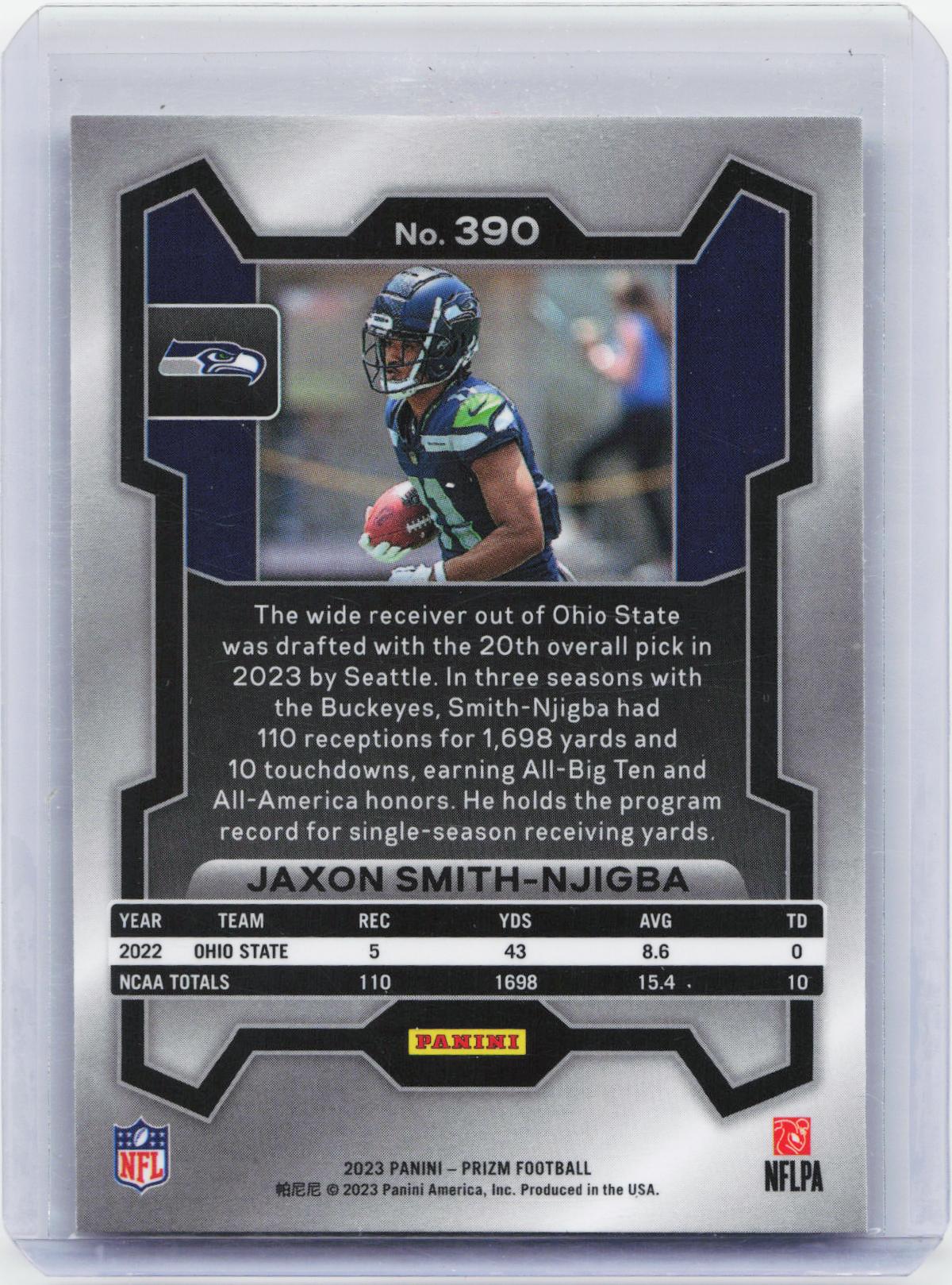 2023 Panini Prizm #390 Jaxon Smith-Njigba