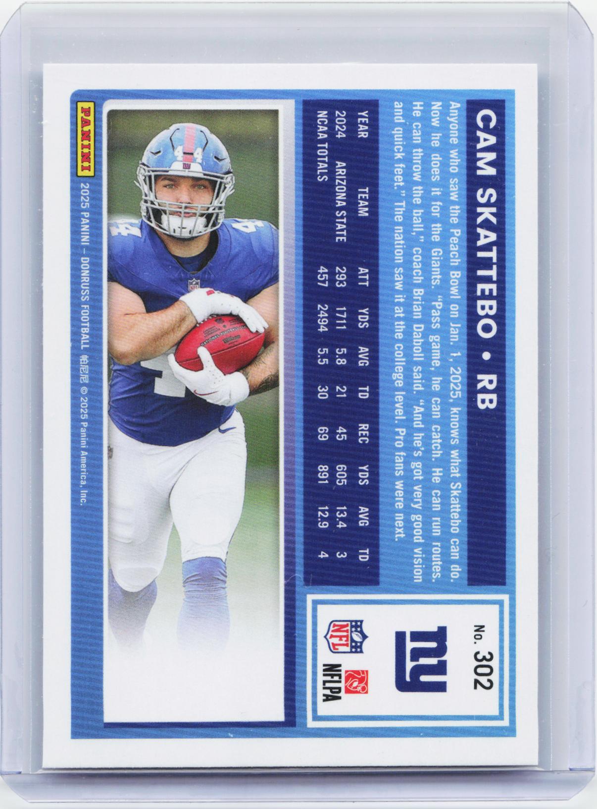 2025 Donruss #302 Cam Skattebo