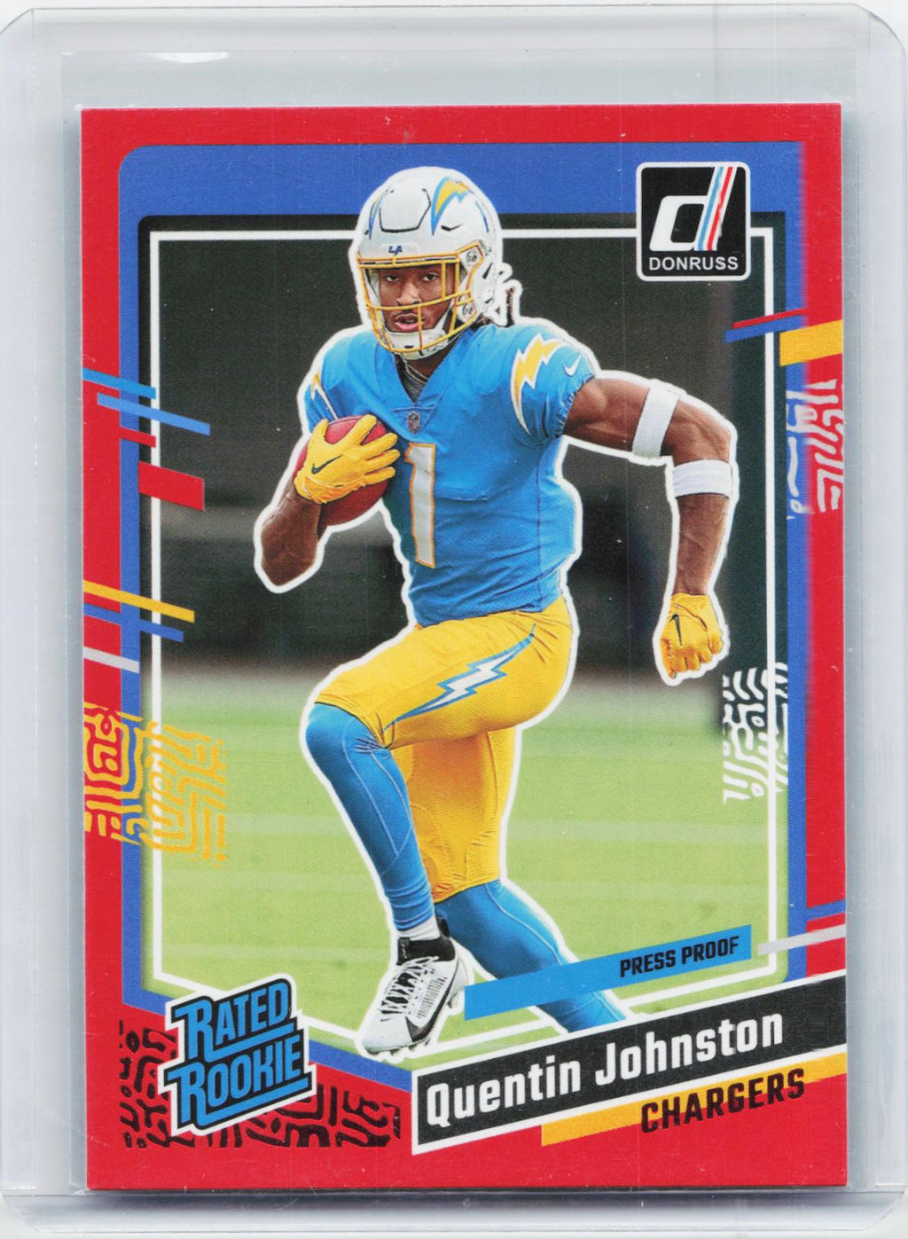 2023 Donruss #353 Quentin Johnston Press Proof Red
