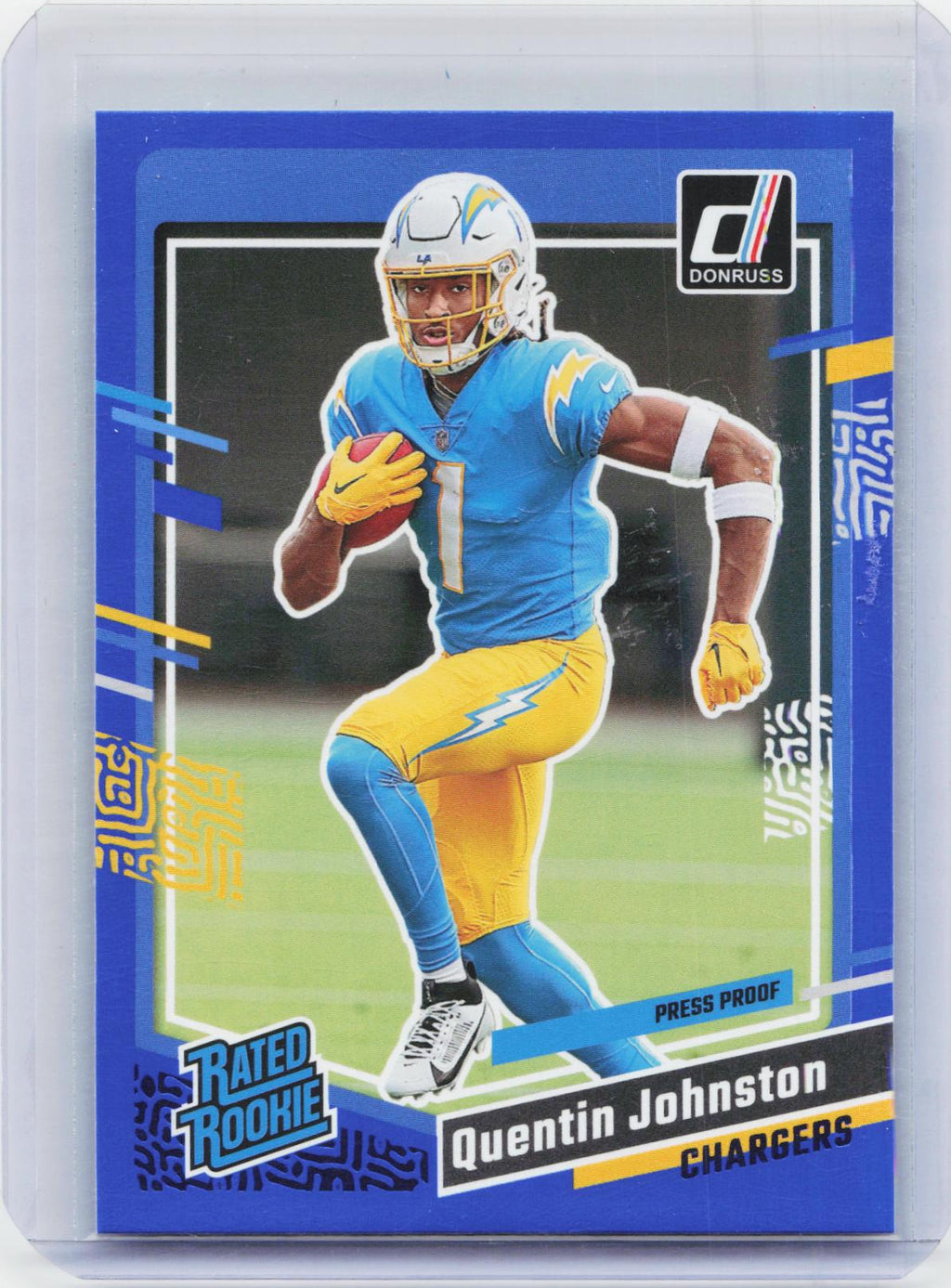 2023 Donruss #353 Quentin Johnston Press Proof Blue