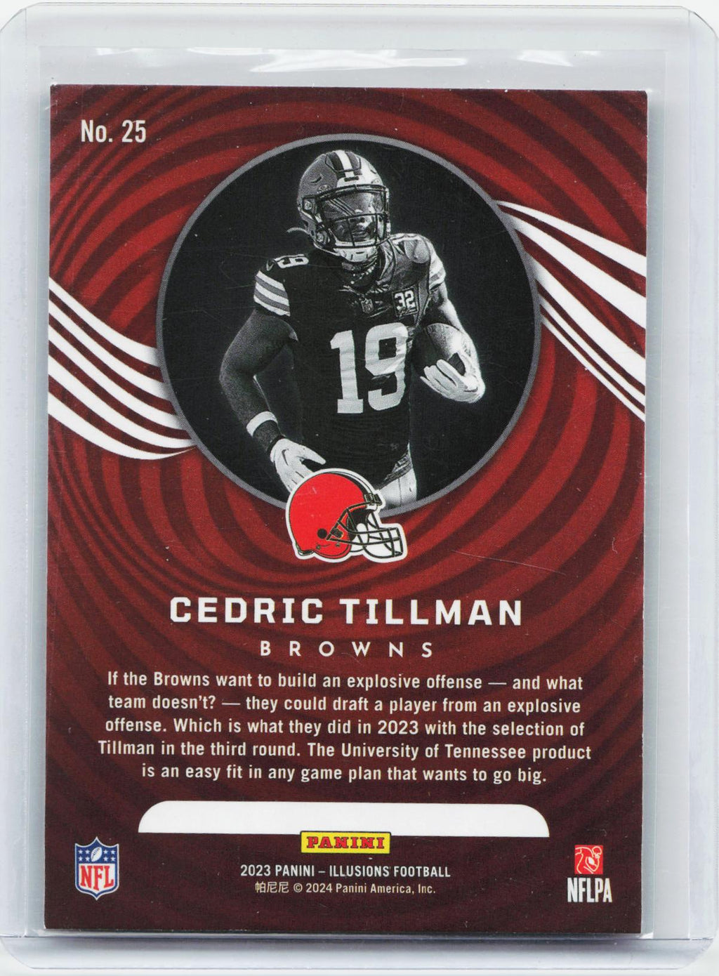2023 Panini Illusions #25 Cedric Tillman Orange Trophy Collection