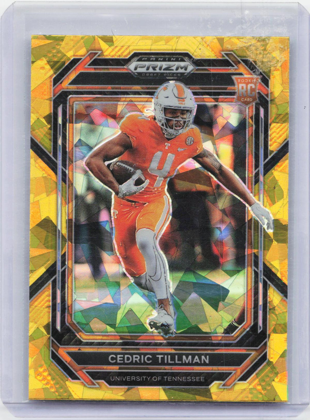 2023 Panini Prizm Draft Picks #144 Cedric Tillman Prizms Gold Ice