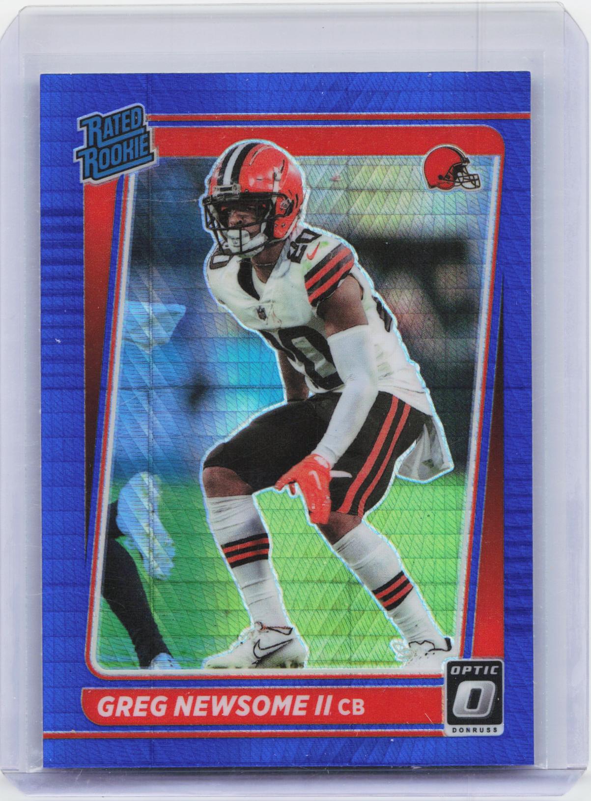 2021 Donruss Optic #252 Greg Newsome II Blue Hyper
