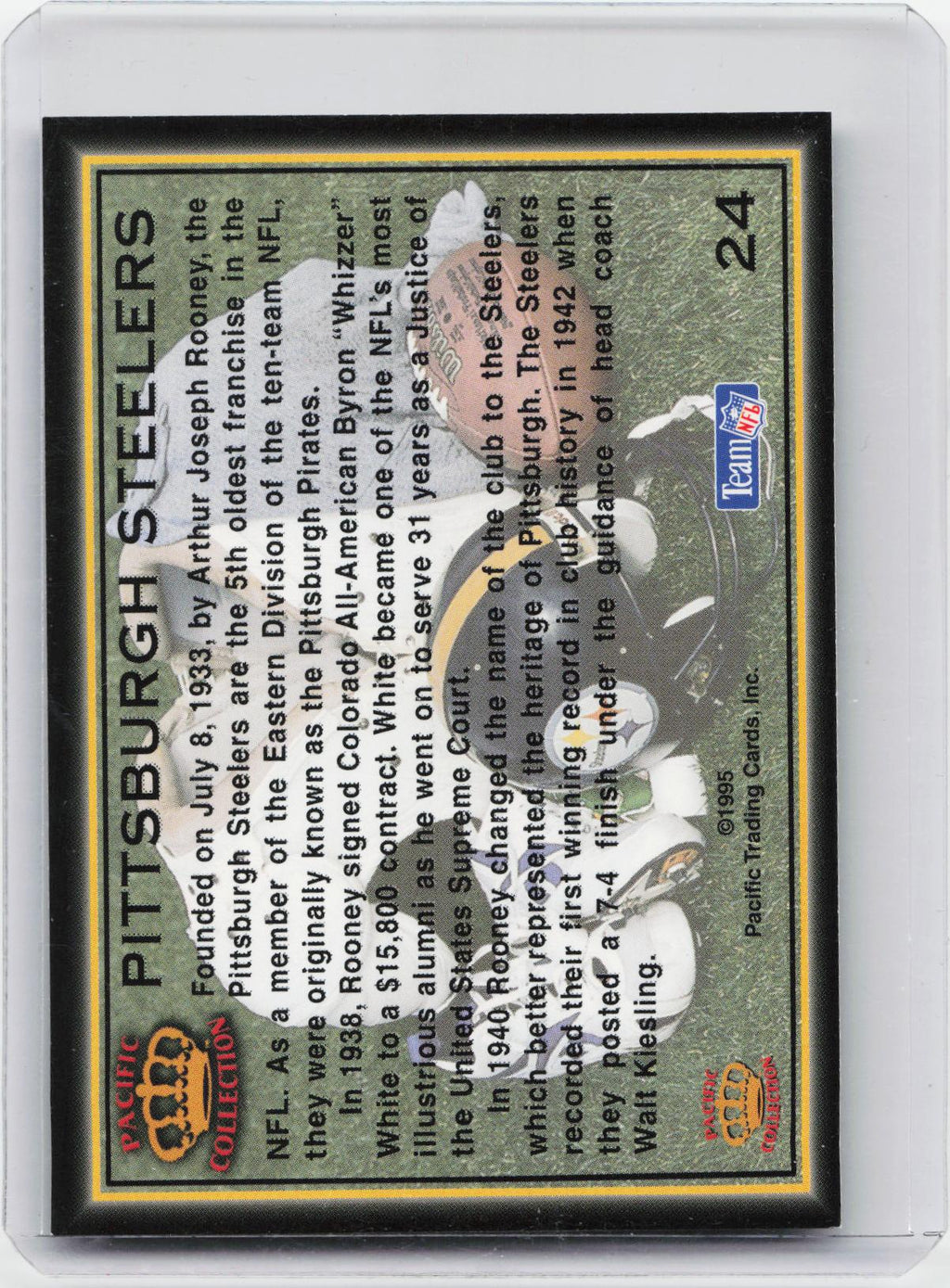 1995 Pacific Prisms #24 Pittsburgh Steelers Team Helmets