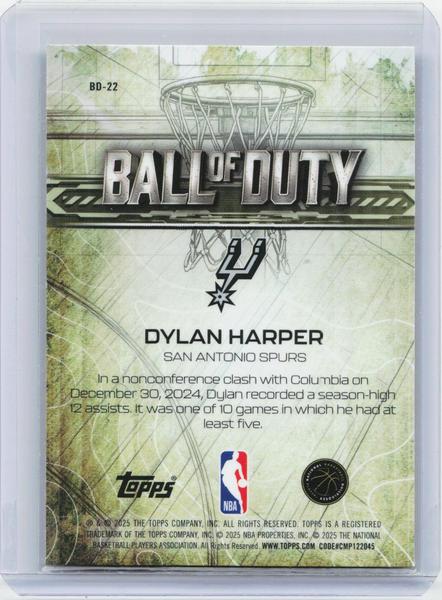2025-26 Topps Chrome #BD-22 Dylan Harper Ball of Duty