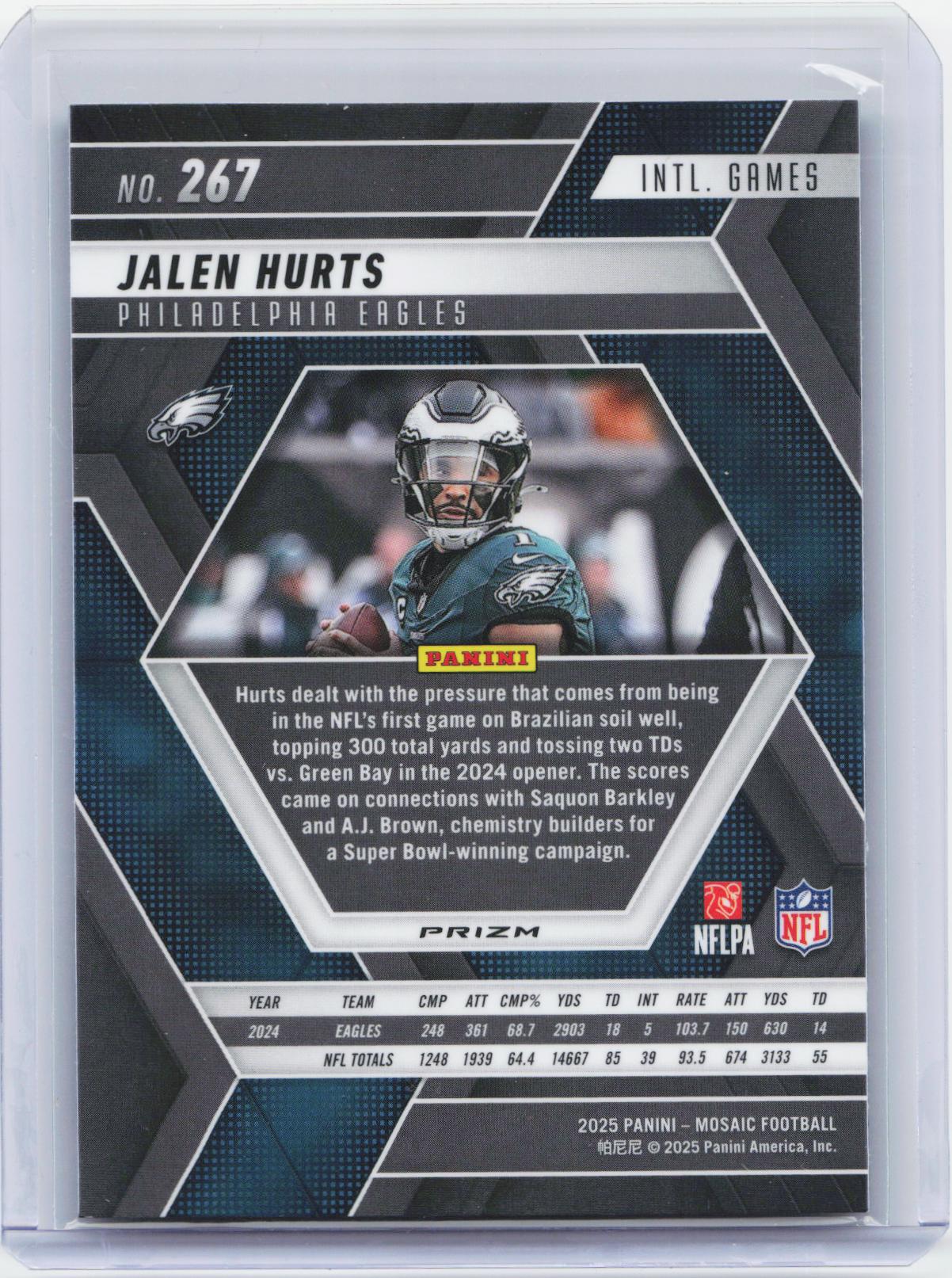 2025 Panini Mosaic #267 Jalen Hurts Mosaic Green