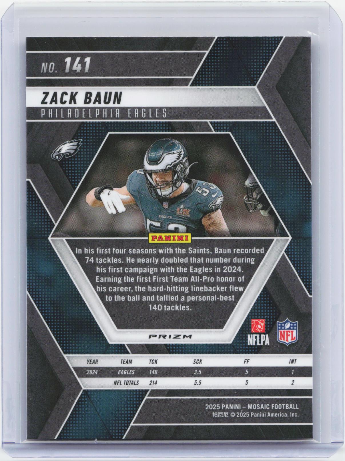 2025 Panini Mosaic #141 Zack Baun Mosaic Red