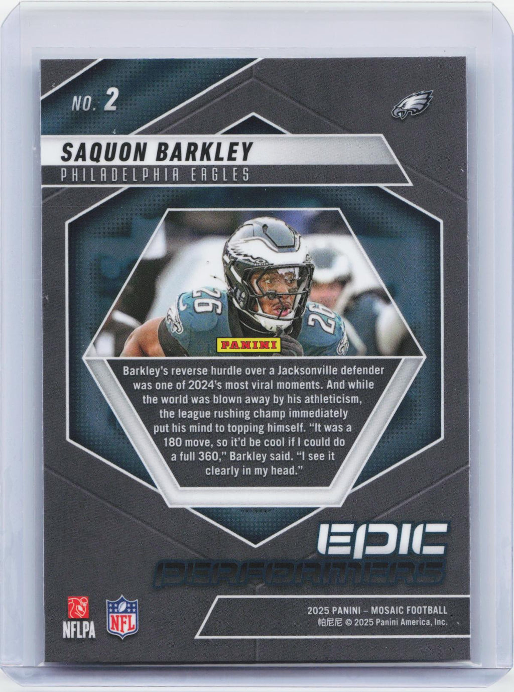 2025 Panini Mosaic - Epic Performers #2 Saquon Barkley