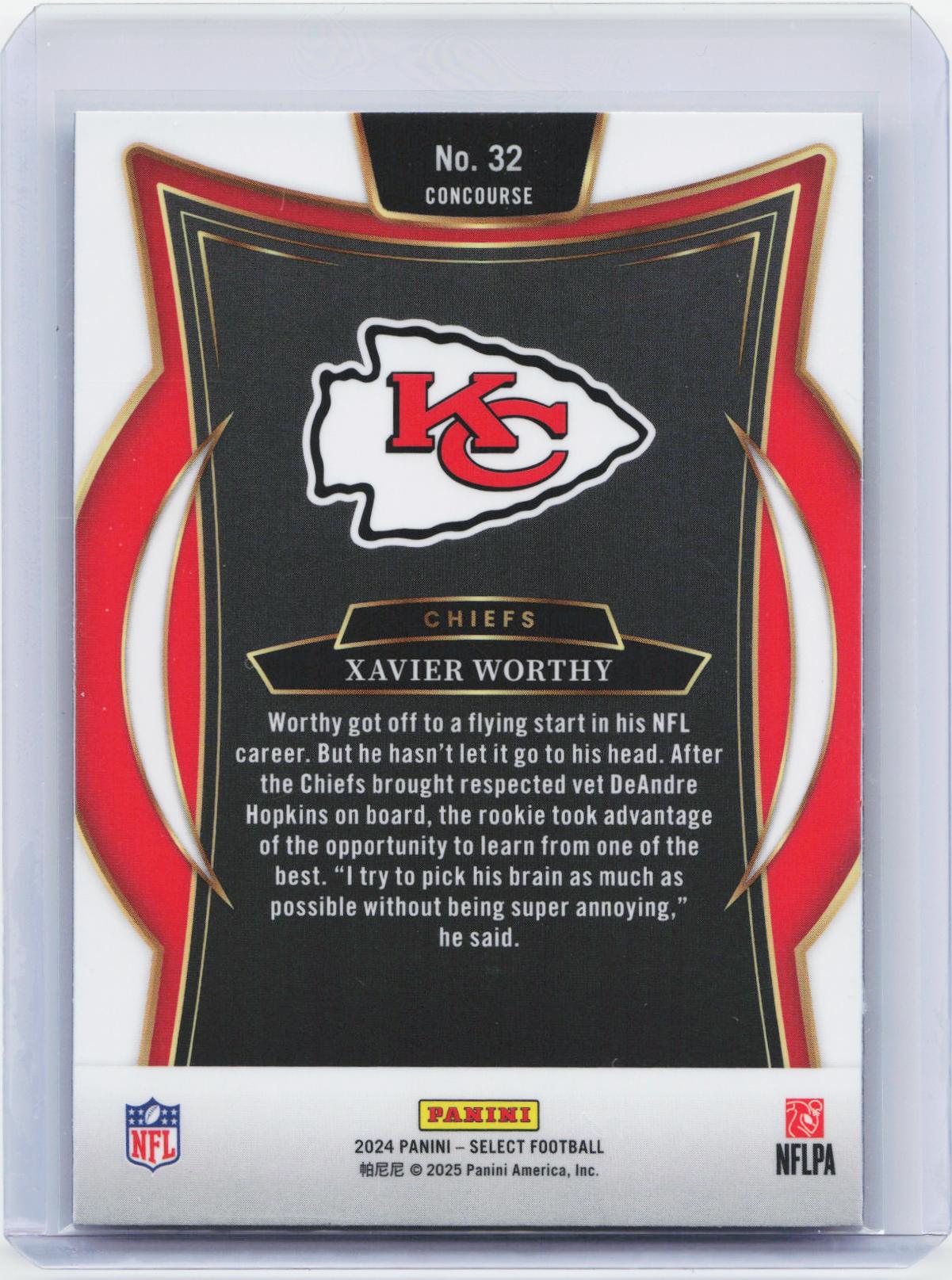 2024 Panini Select #32 Xavier Worthy